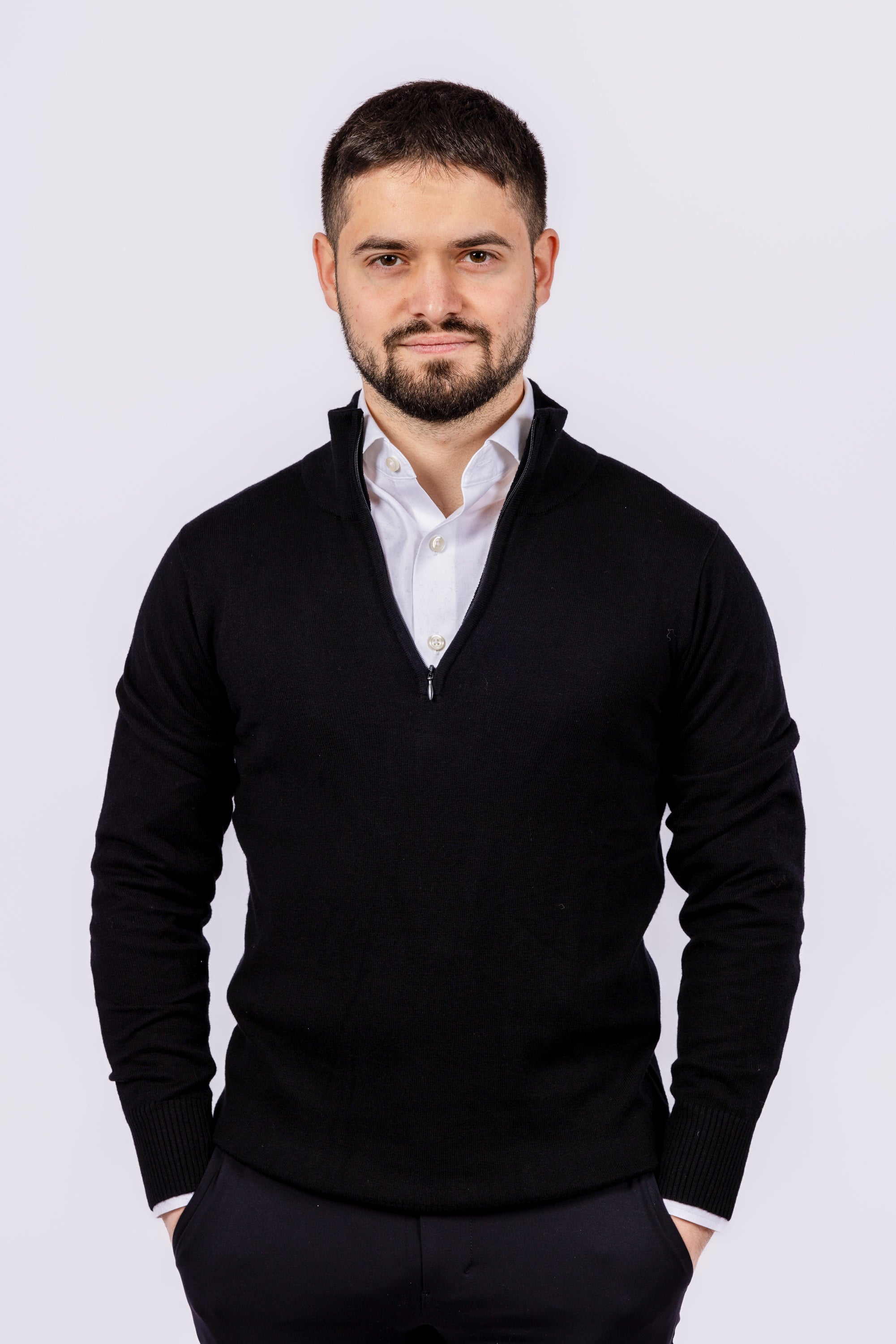 Cashmere Blend Quarter Zip Sweater - Atica Man