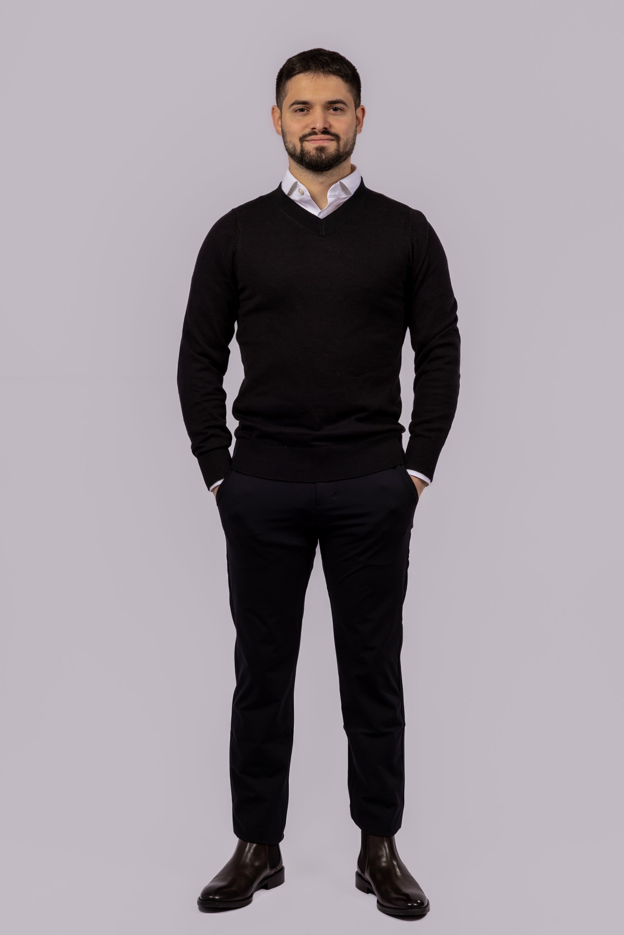 V Neck Pullover Sweater - Atica Man