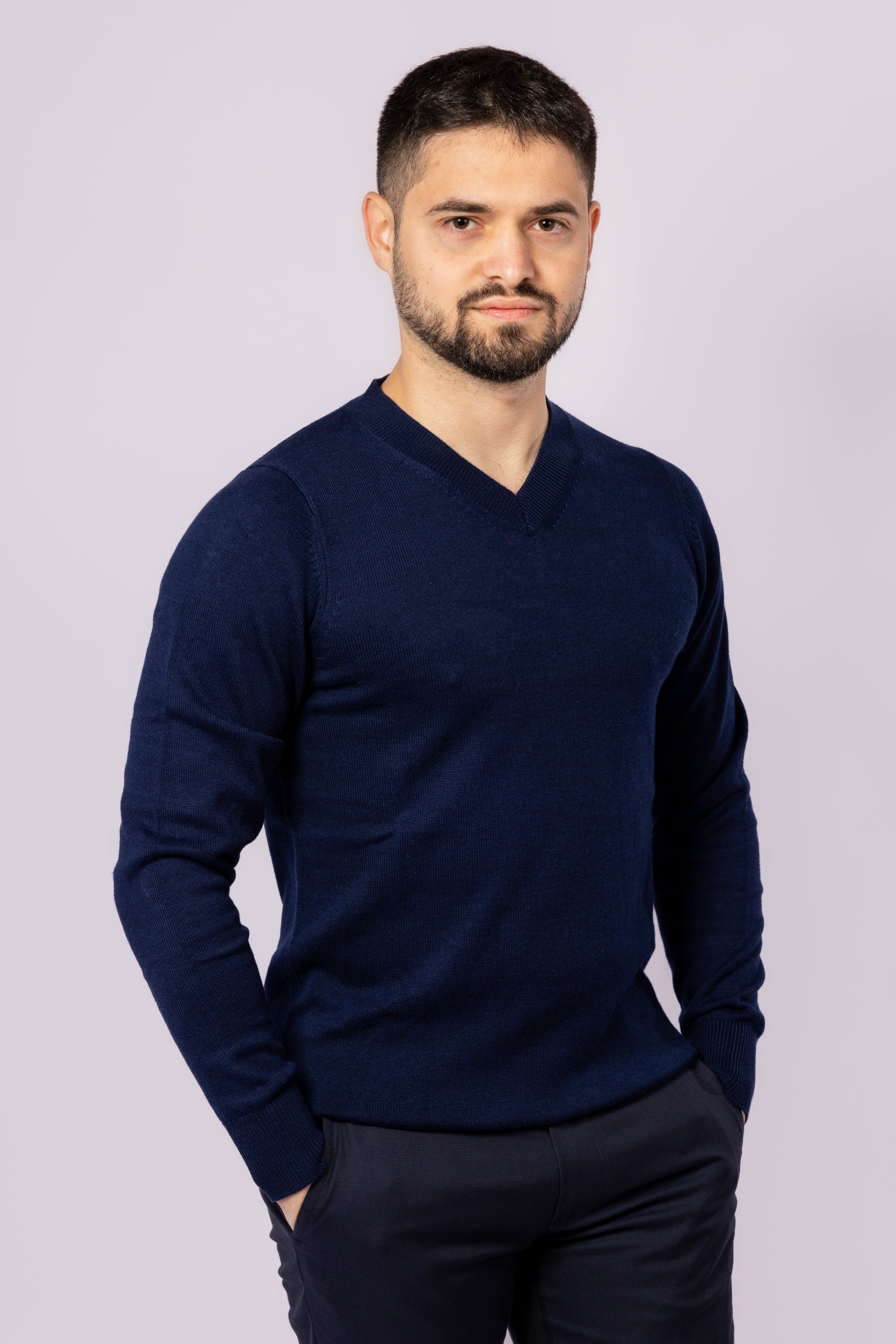 V Neck Pullover Sweater - Atica Man