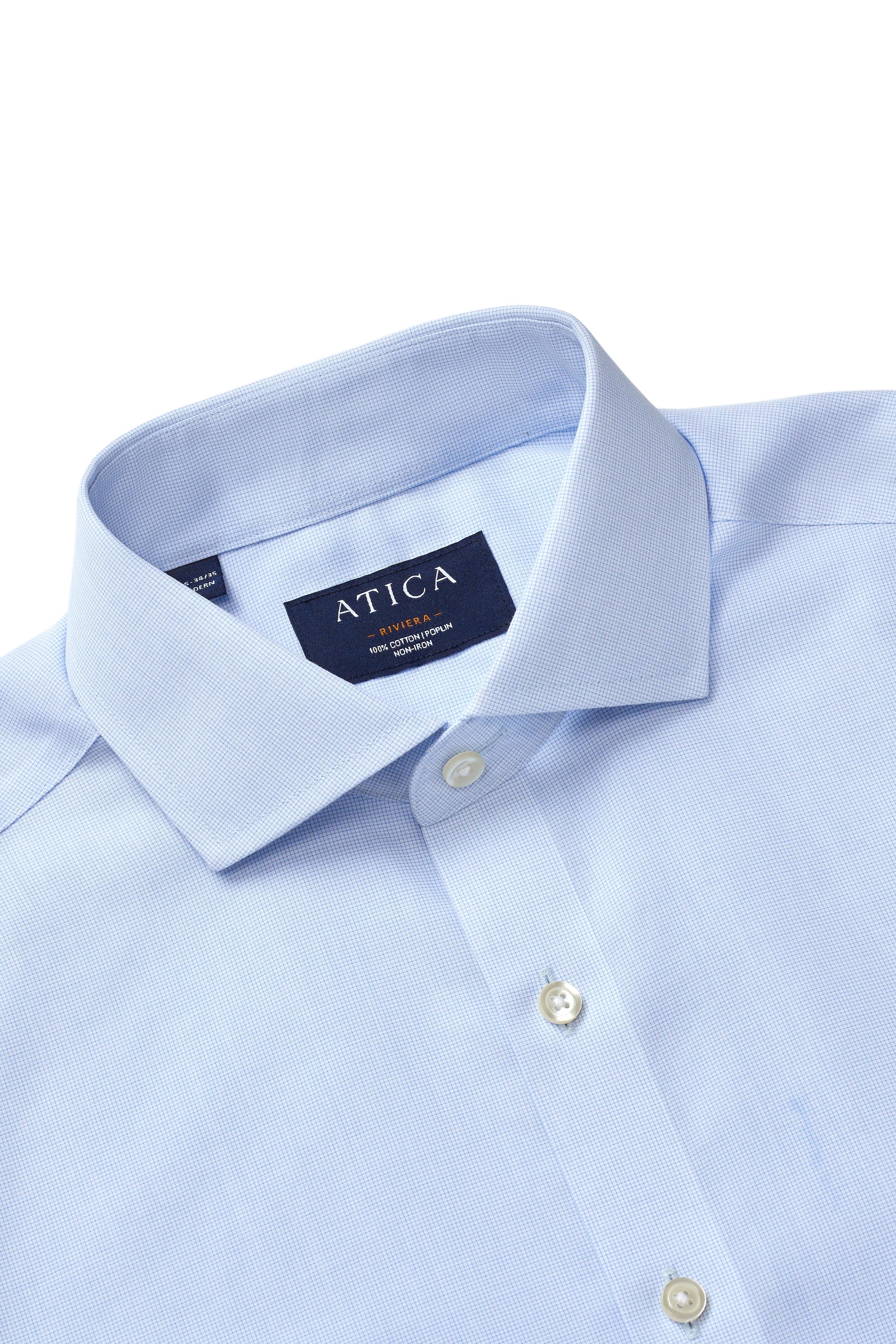 Riviera Light Blue Poplin Shirt - Atica Man