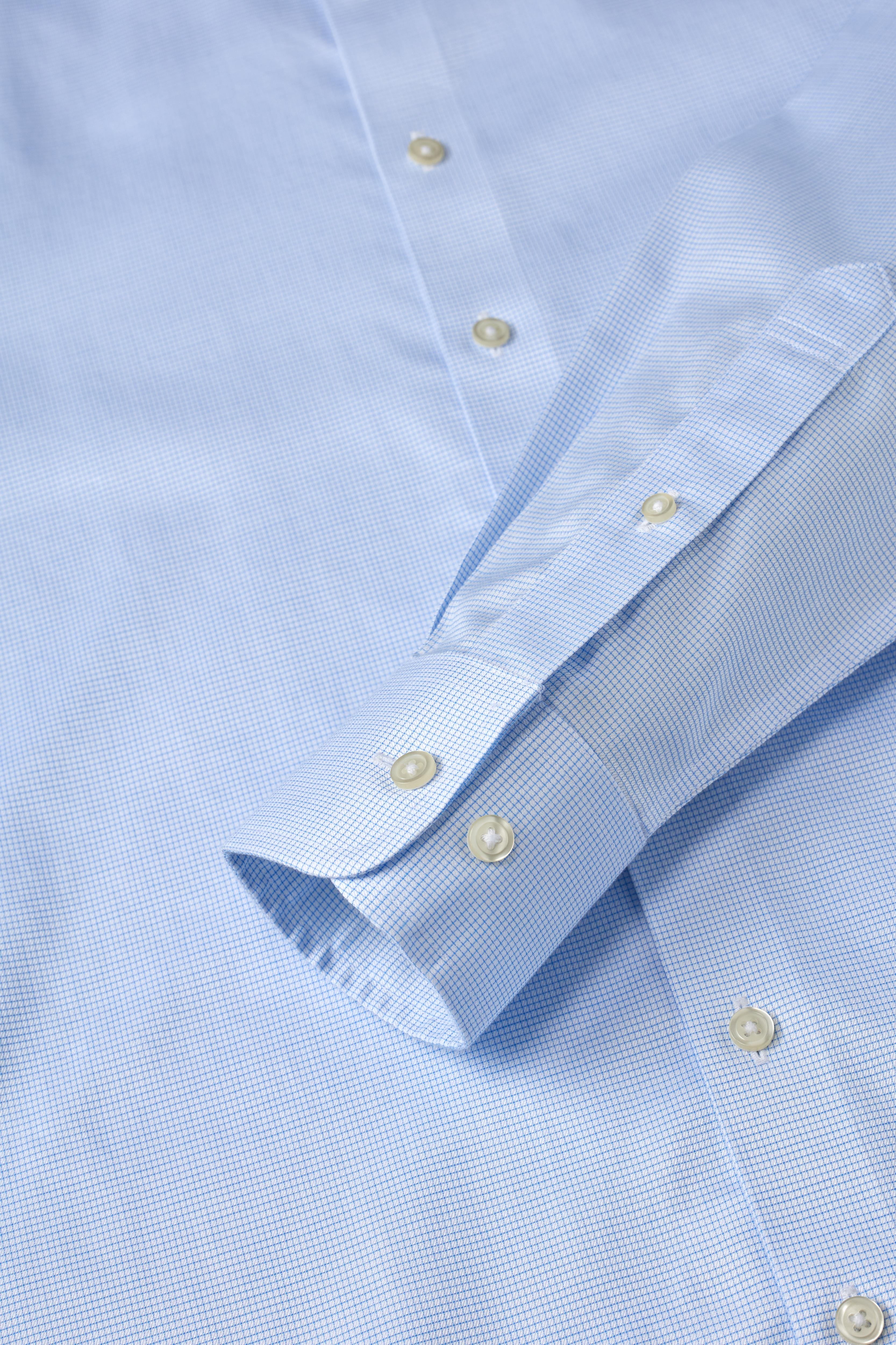 Greenwich Light Blue Grid Shirt - Atica Man