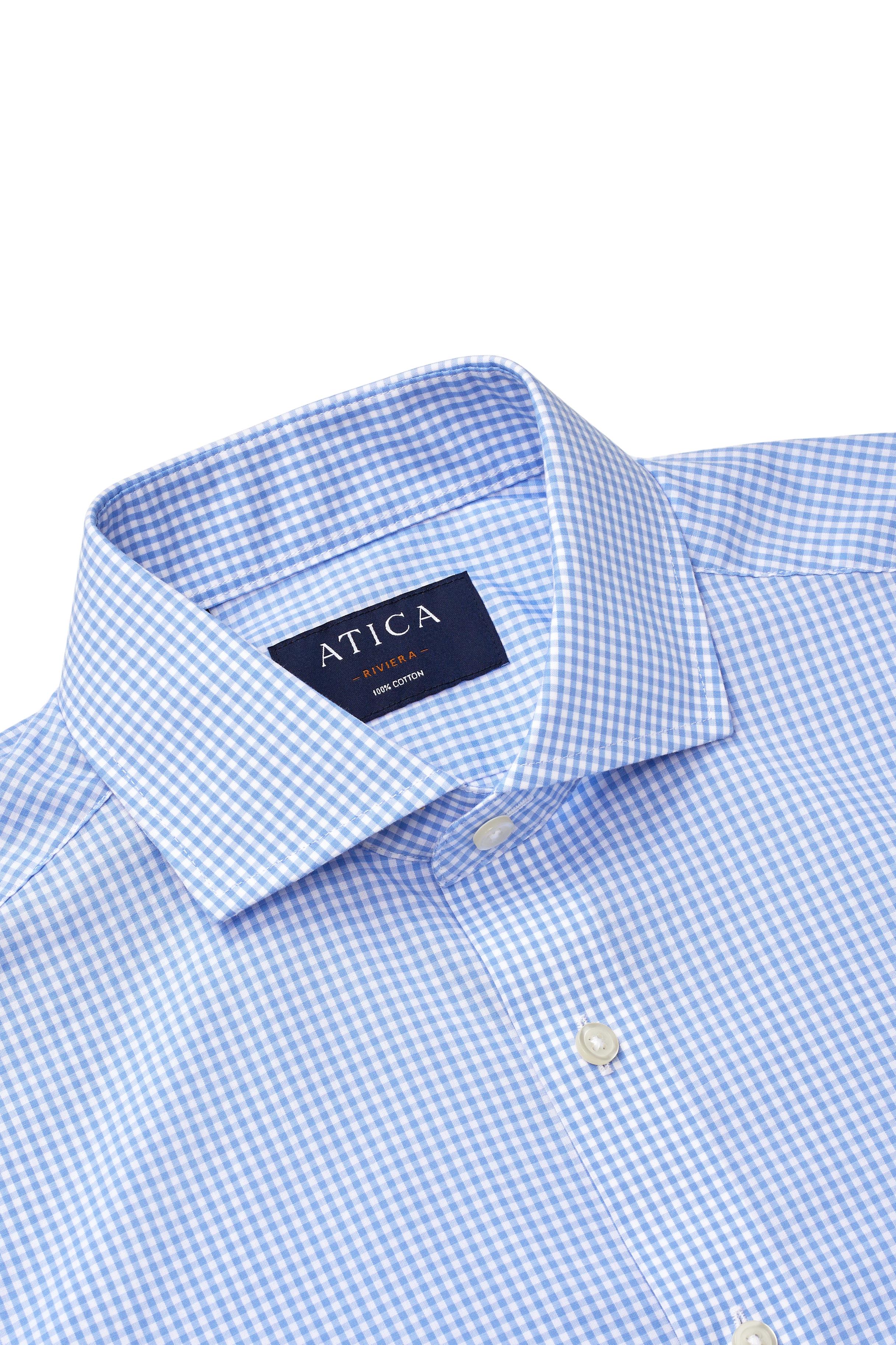 Riviera Light Blue Check Shirt - Atica Man