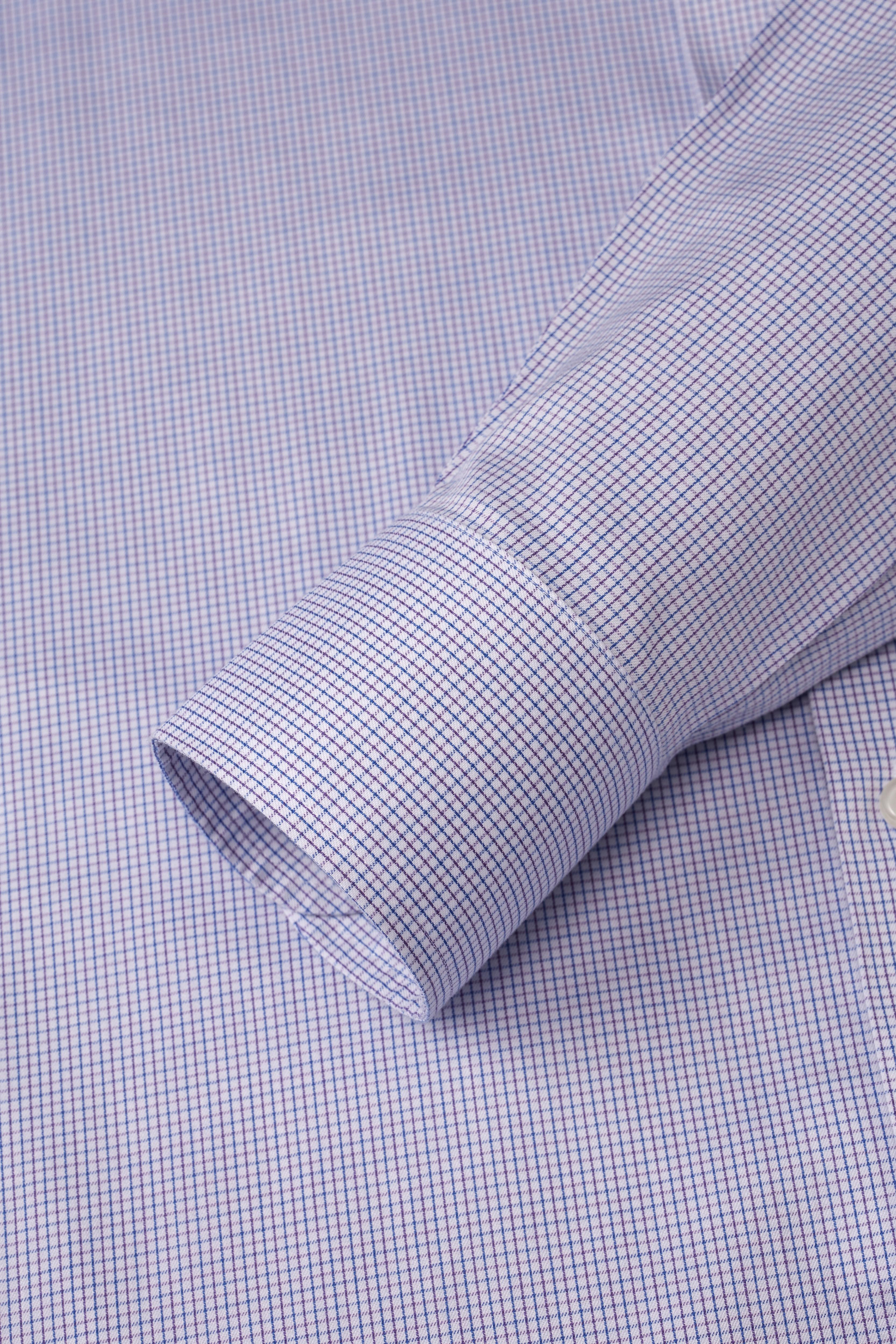 Greenwhich Blue Red Micro Check Shirt - Atica Man