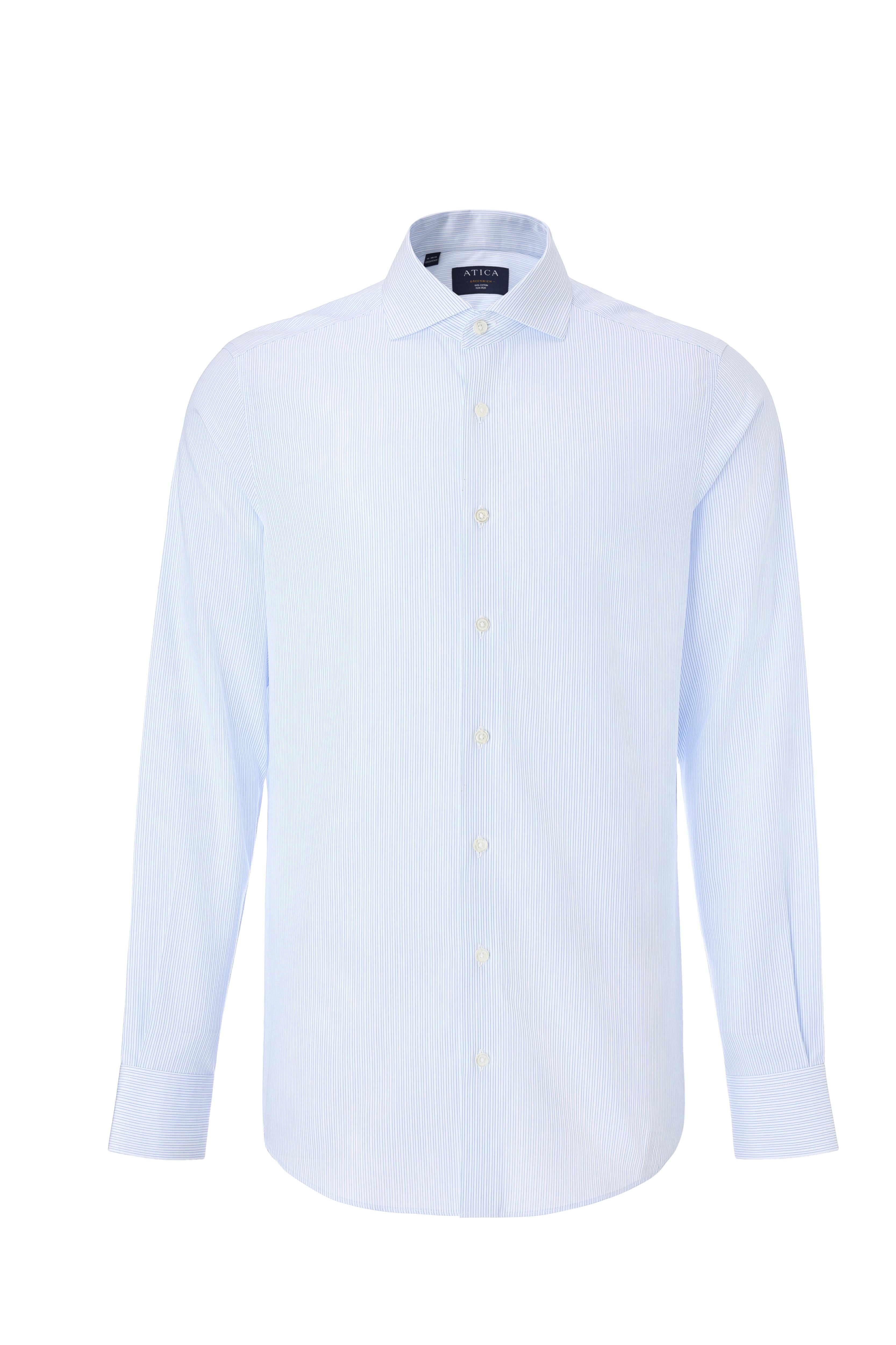 Greenwich Light Blue Textured Stripe Shirt