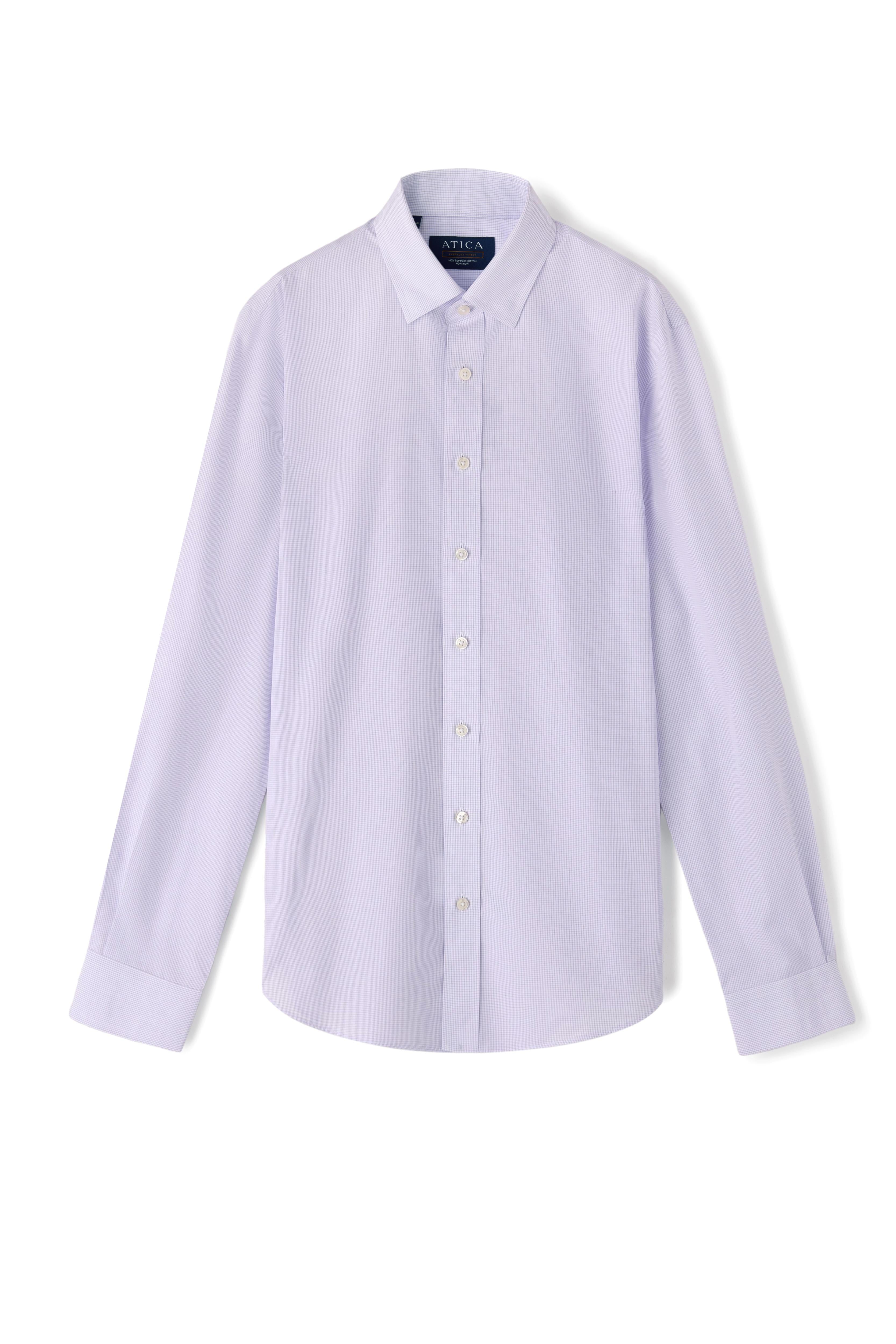 EVERYDAY Lavender Micro Grid Shirt - Atica Man