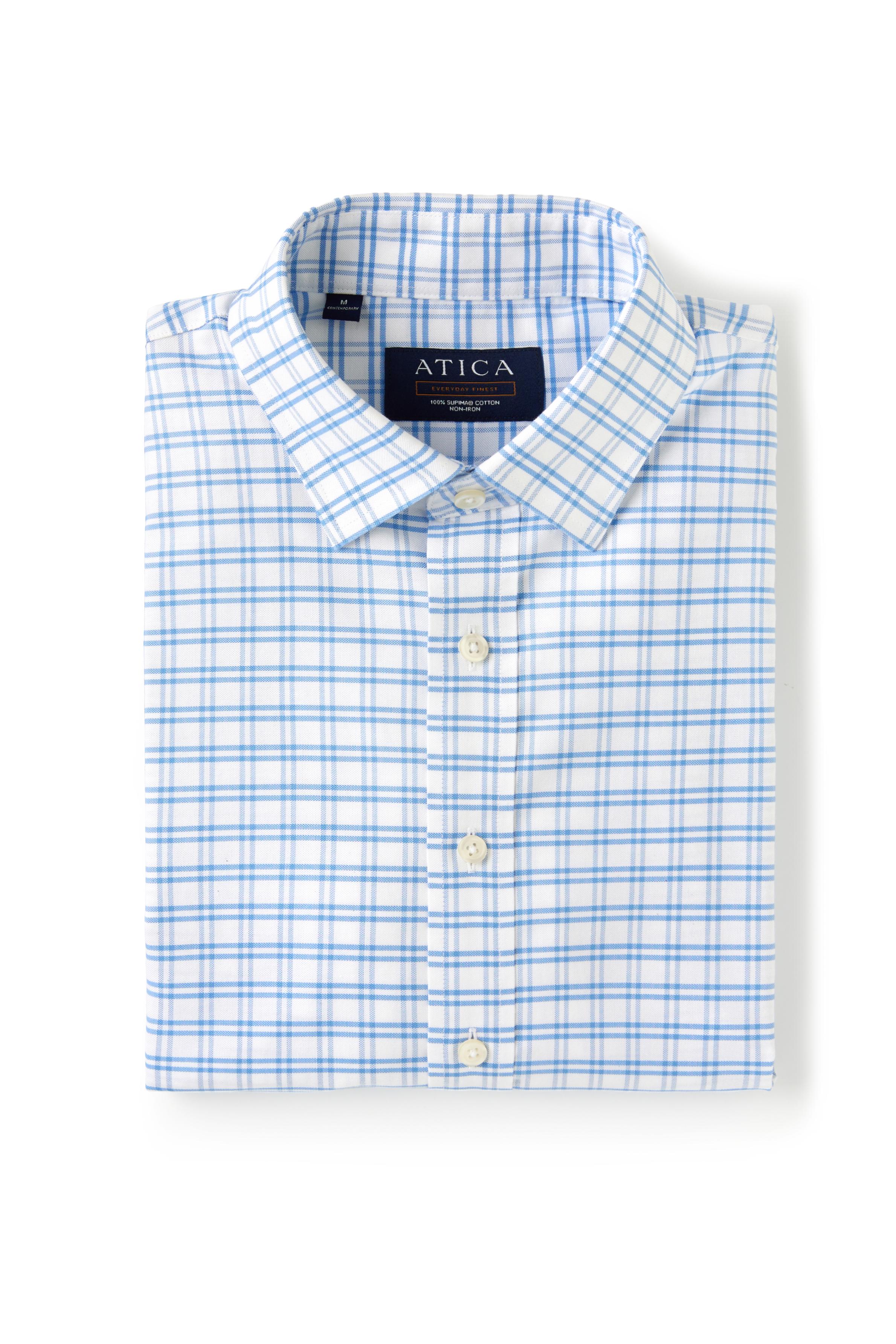 EVERYDAY Light Blue Grid Shirt - Atica Man