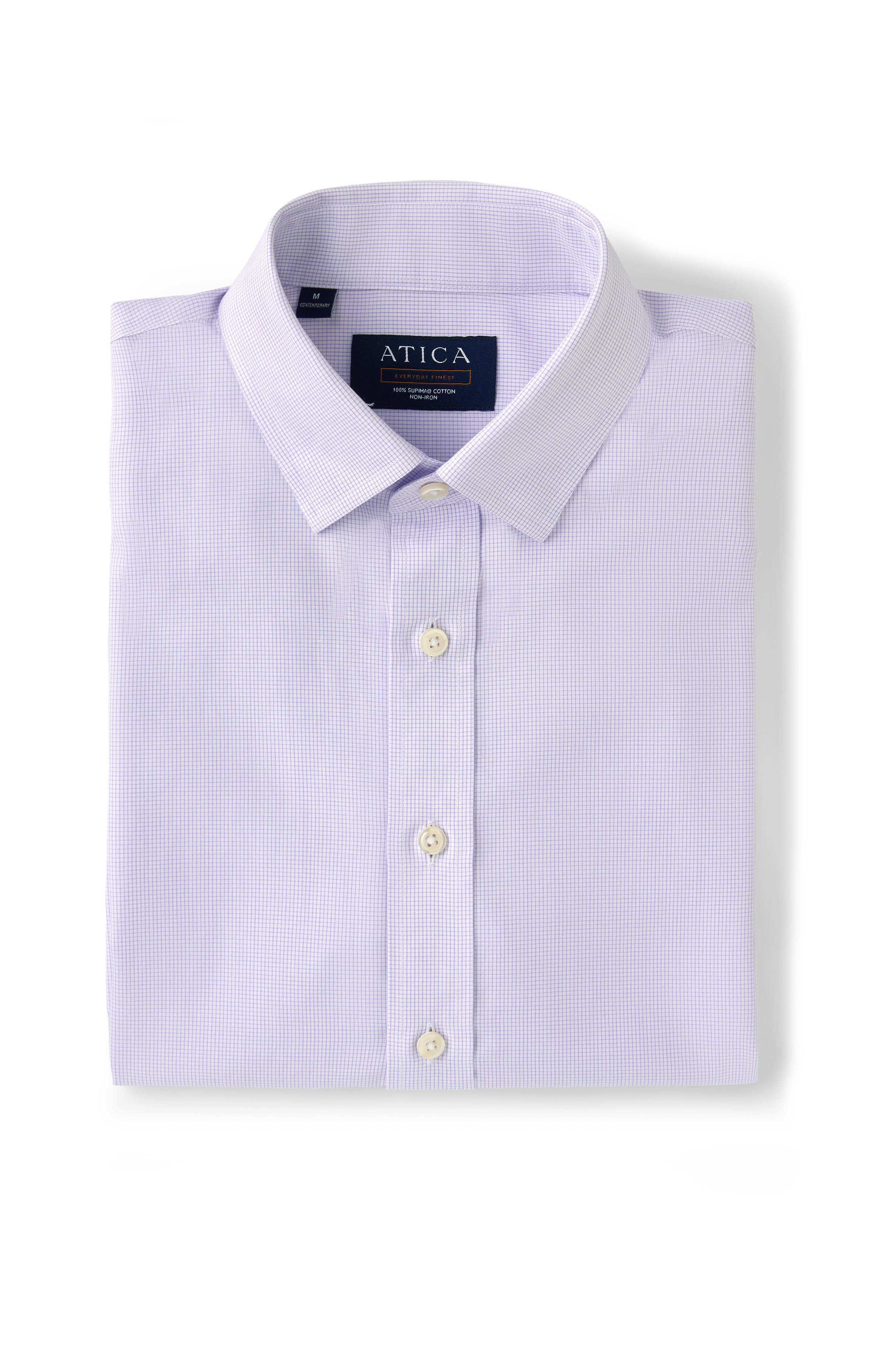 EVERYDAY Lavender Micro Grid Shirt - Atica Man