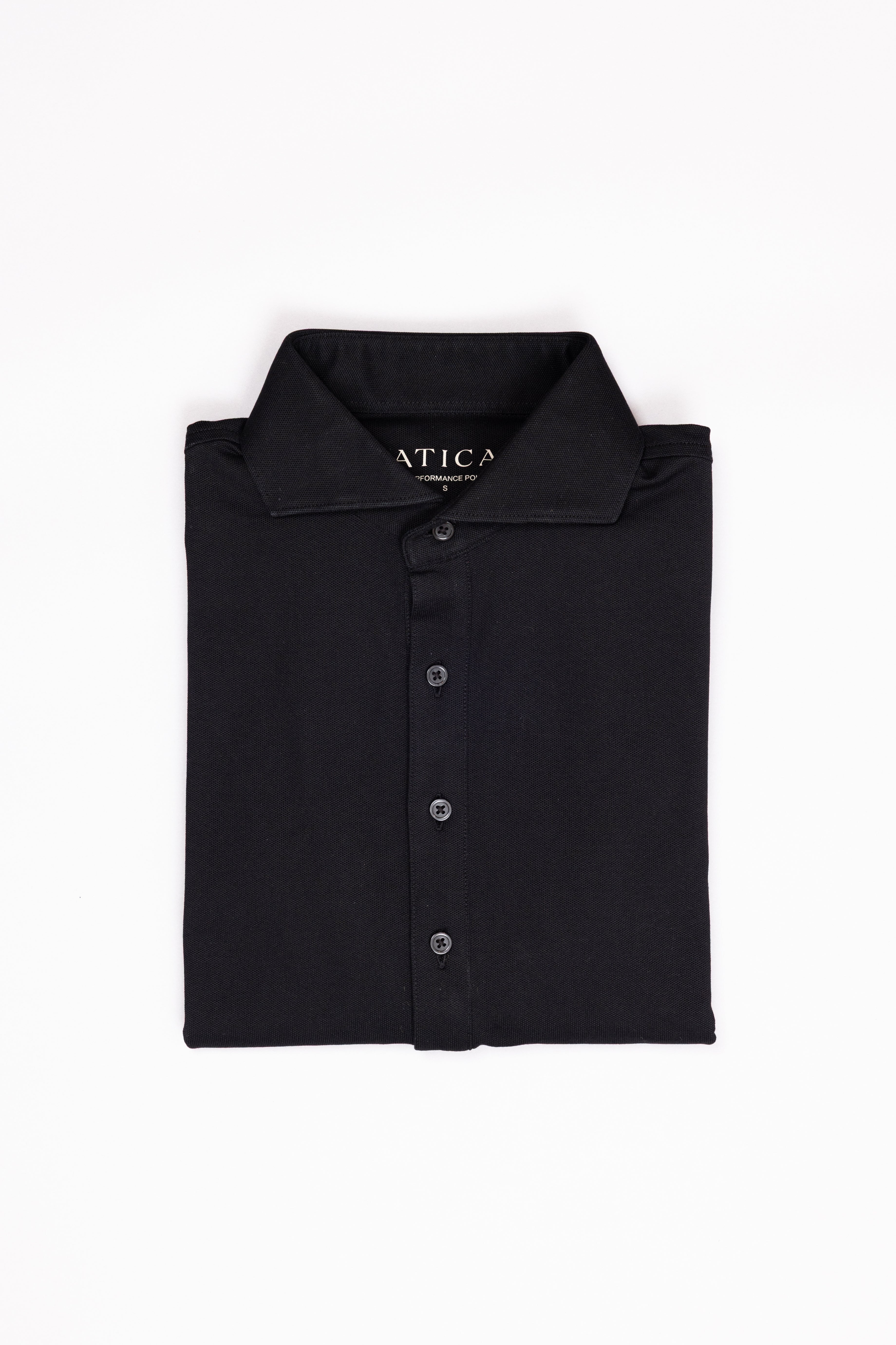Dress Collar Performance Polo - Black - Atica Man