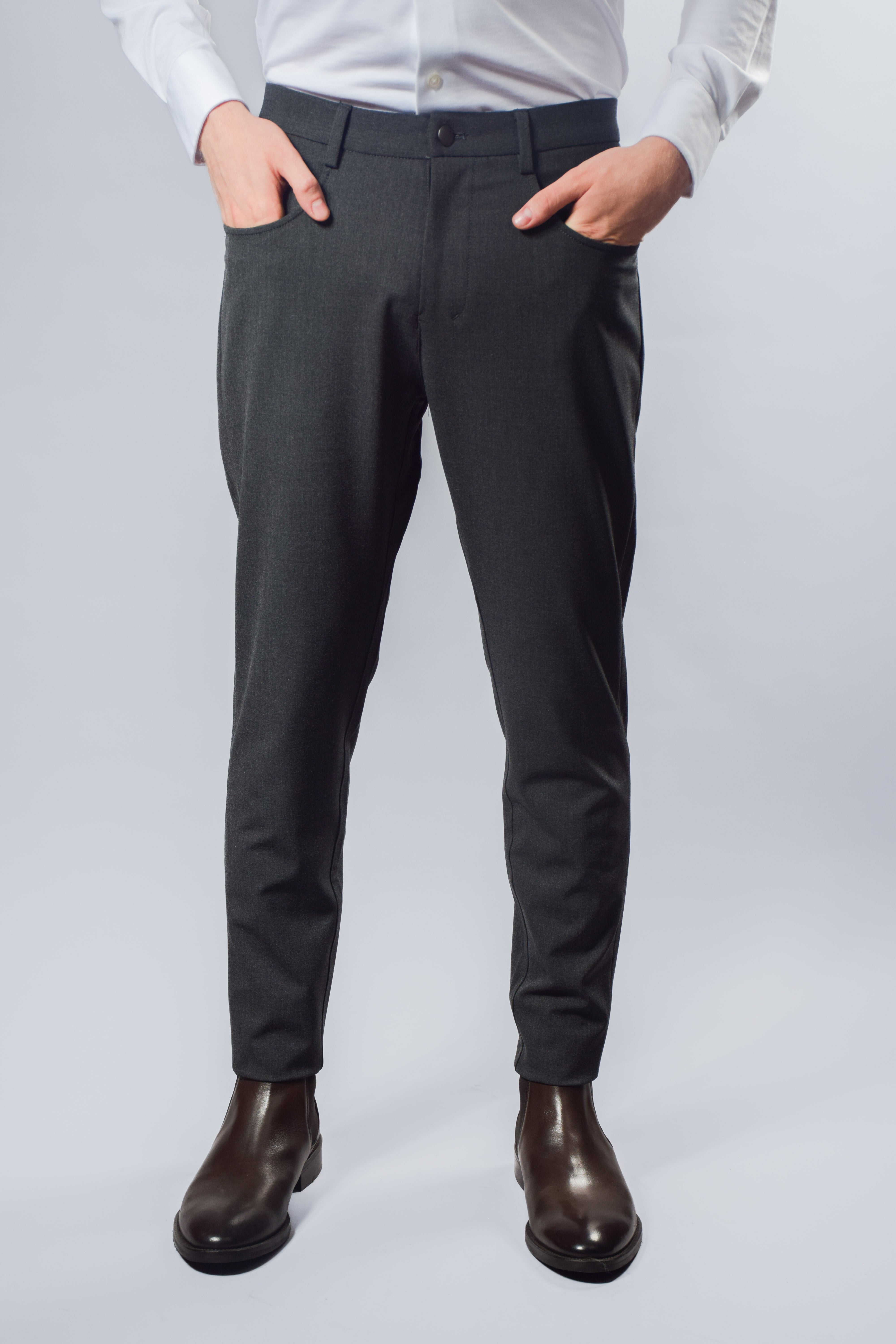 Essential Stretch Charcoal Pants | Slim - Atica Man