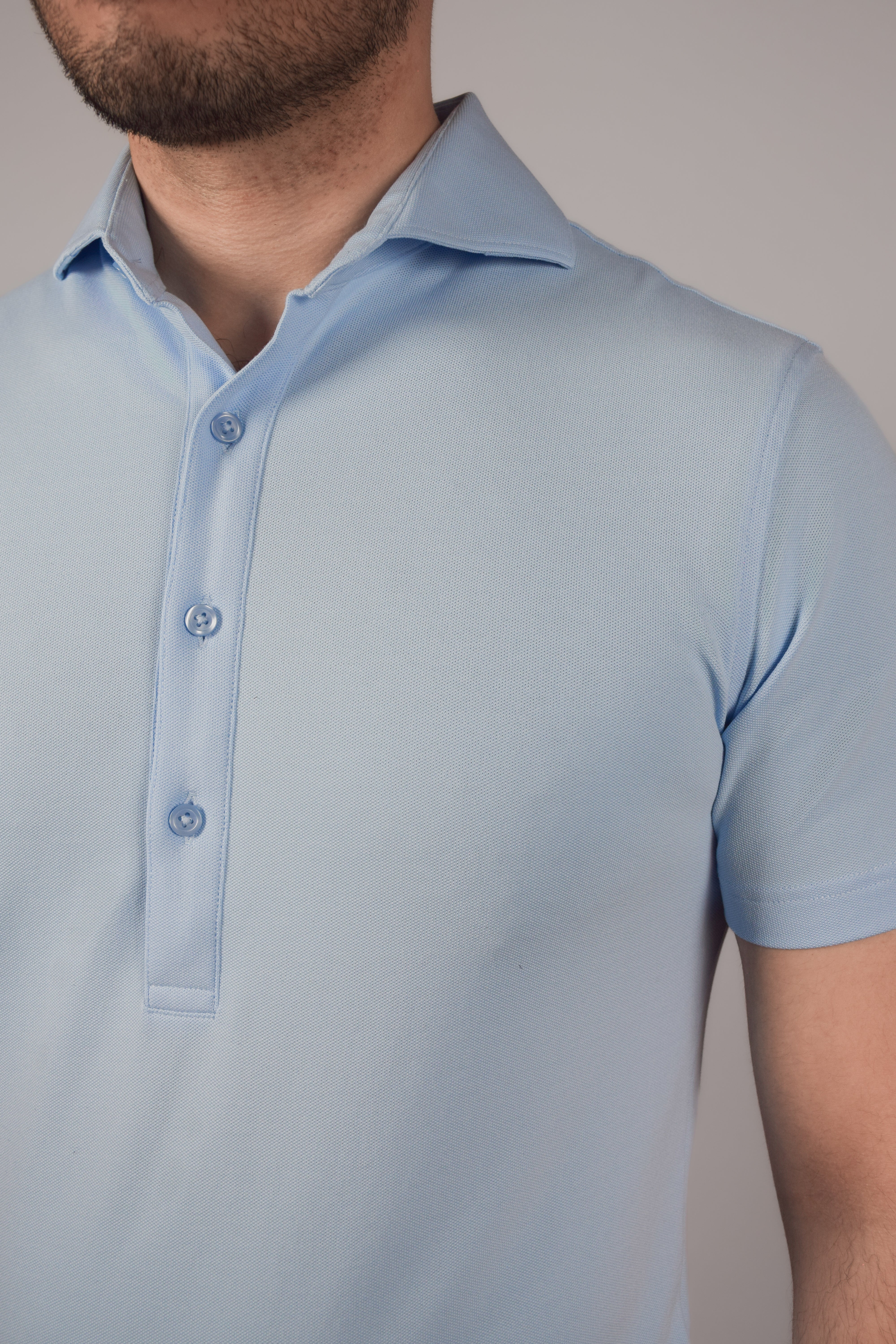 Dress Collar Performance Polo - Sky Blue - Atica Man