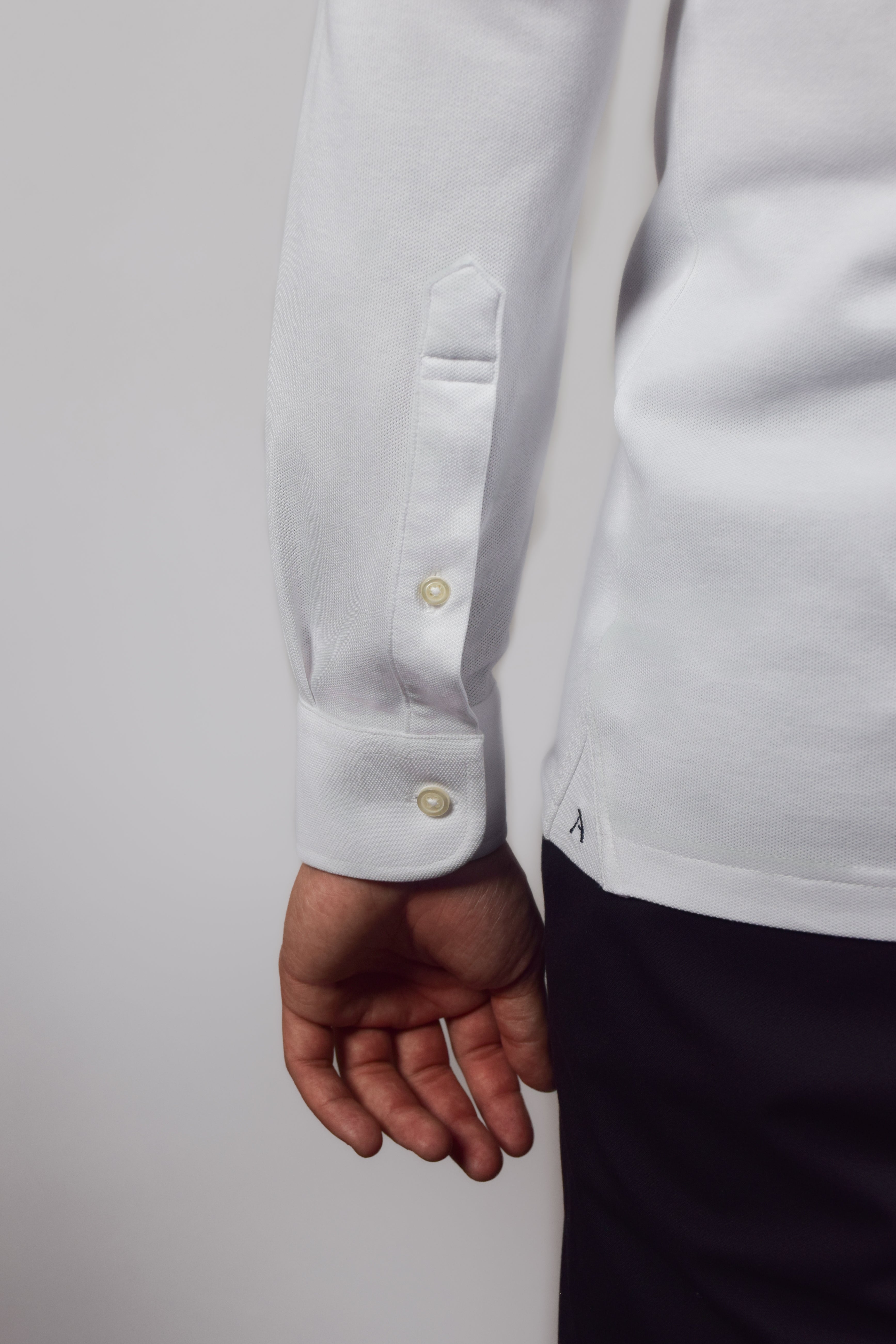 Dress Collar Performance Long Sleeve - White - Atica Man