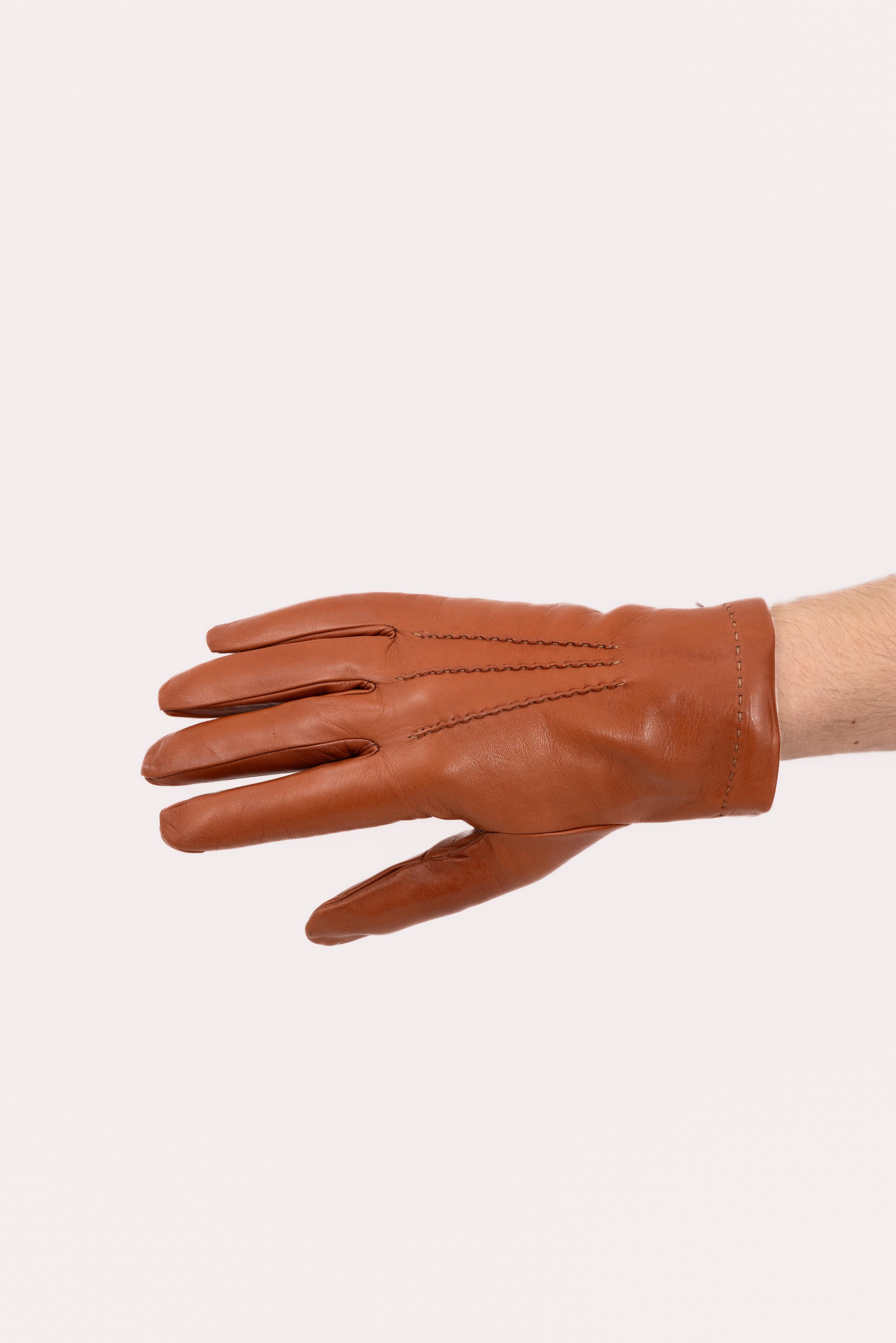 Mens Italian Nappa Leather Merino Lined Gloves - Atica Man