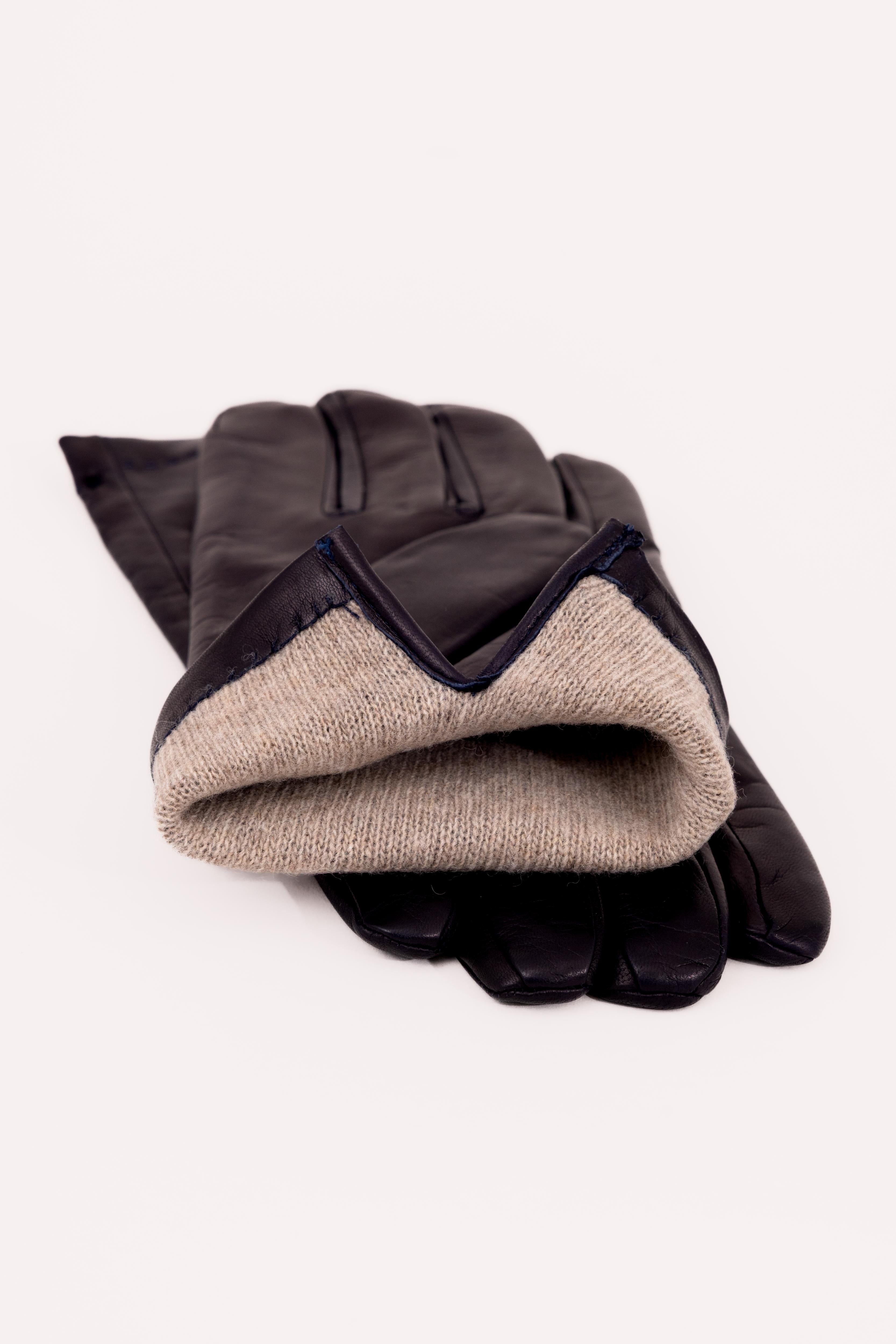 Mens Italian Nappa Leather Merino Lined Gloves - Atica Man
