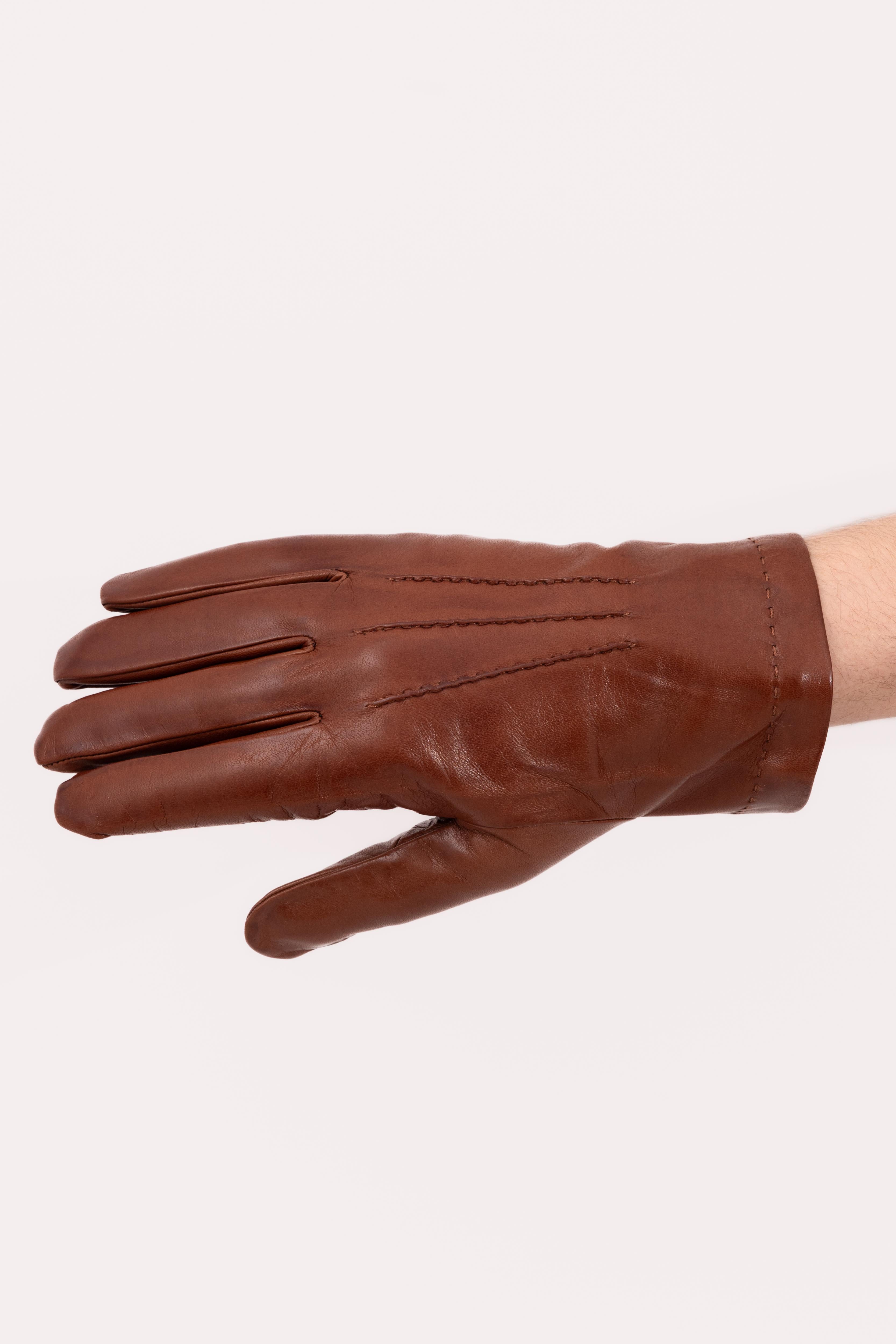 Mens Italian Nappa Leather Merino Lined Gloves - Atica Man
