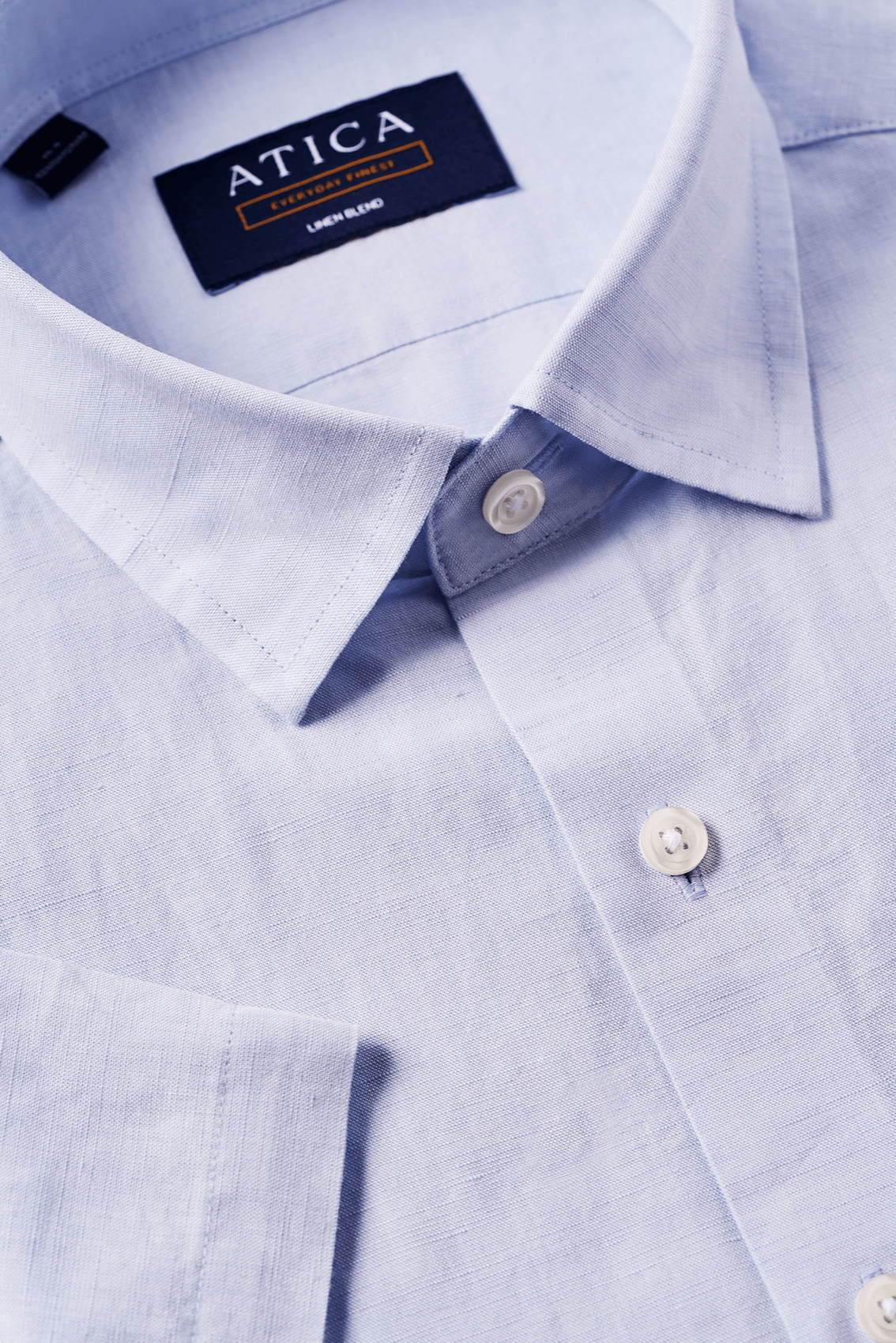 Short Sleeve Linen Shirt - Sky Blue - Atica Man