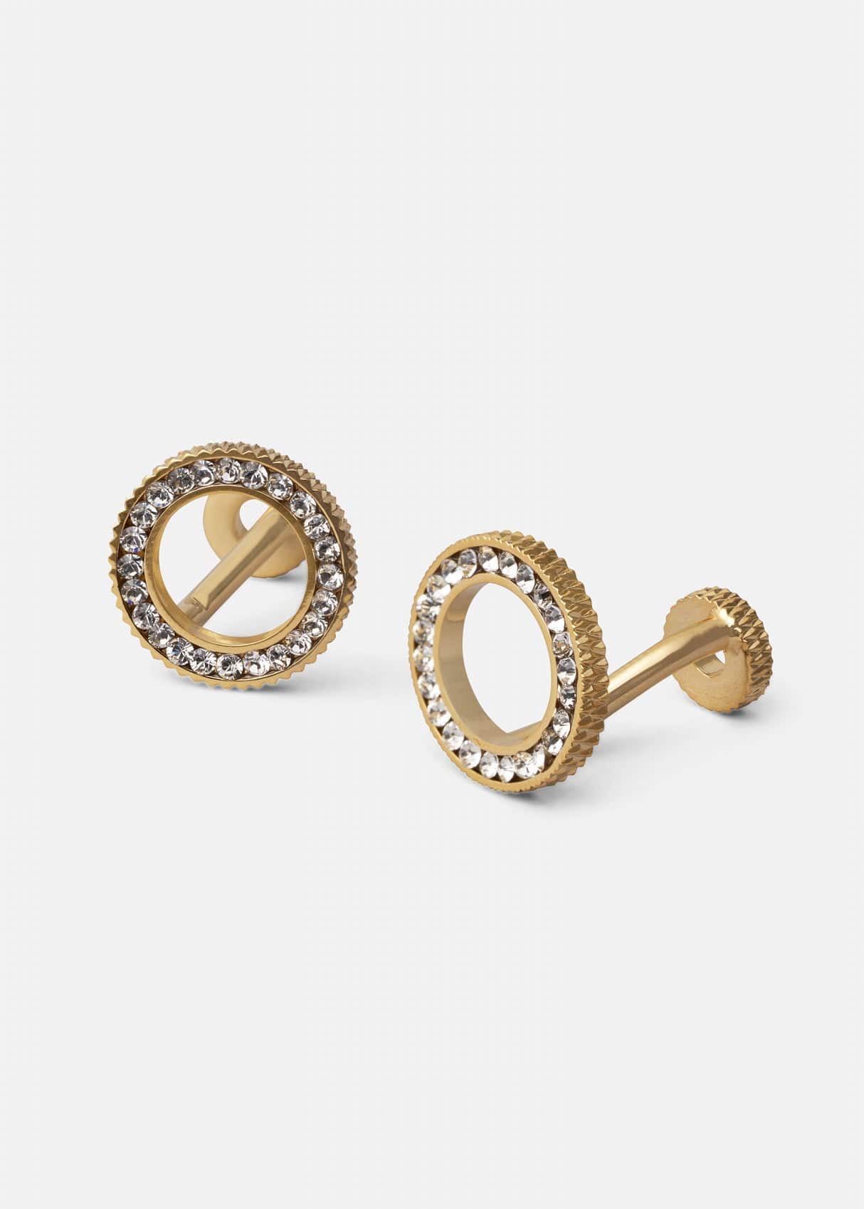 Sparkling Circle Stud Cufflinks.