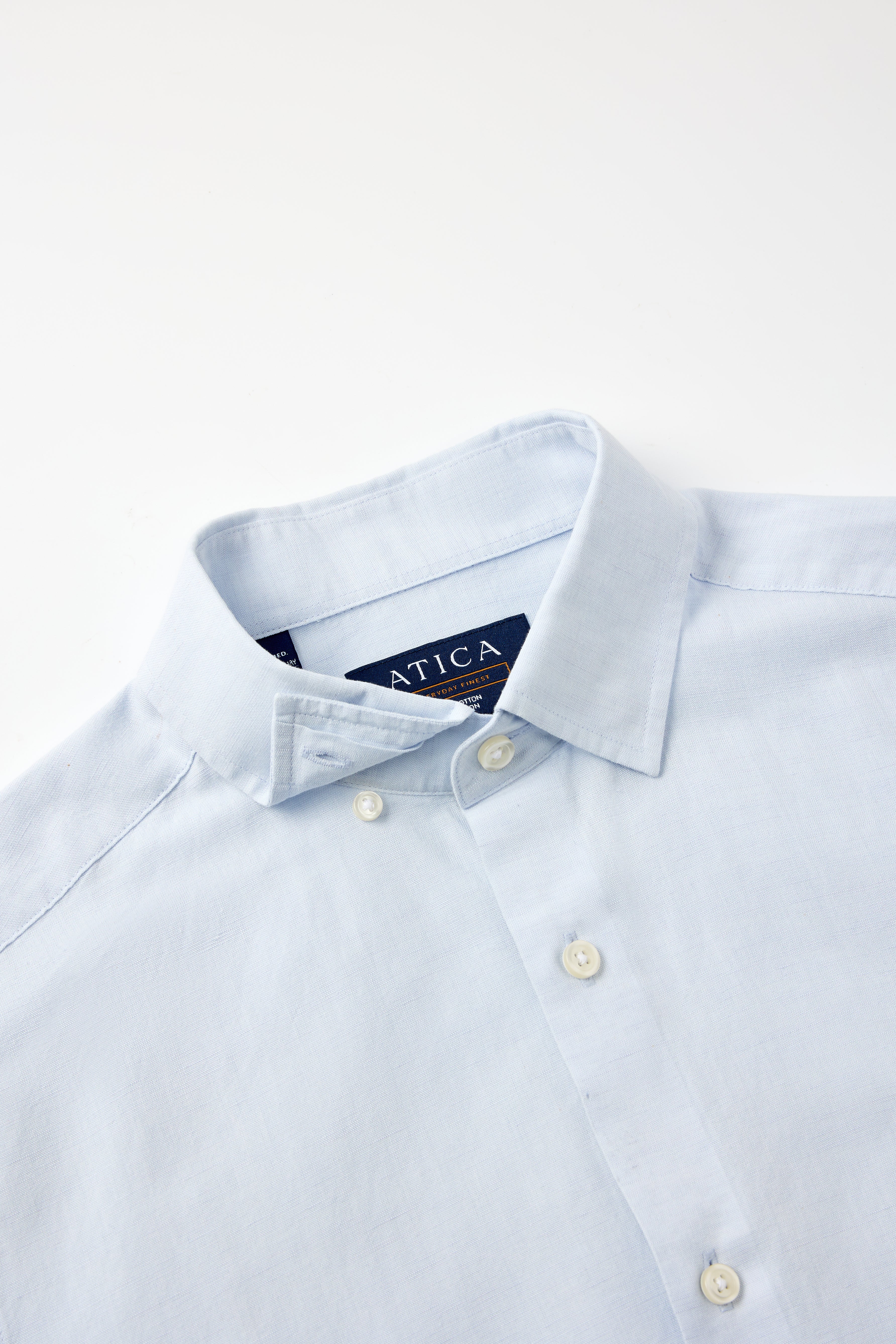 Sky Blue Short Sleeve Linen Shirt