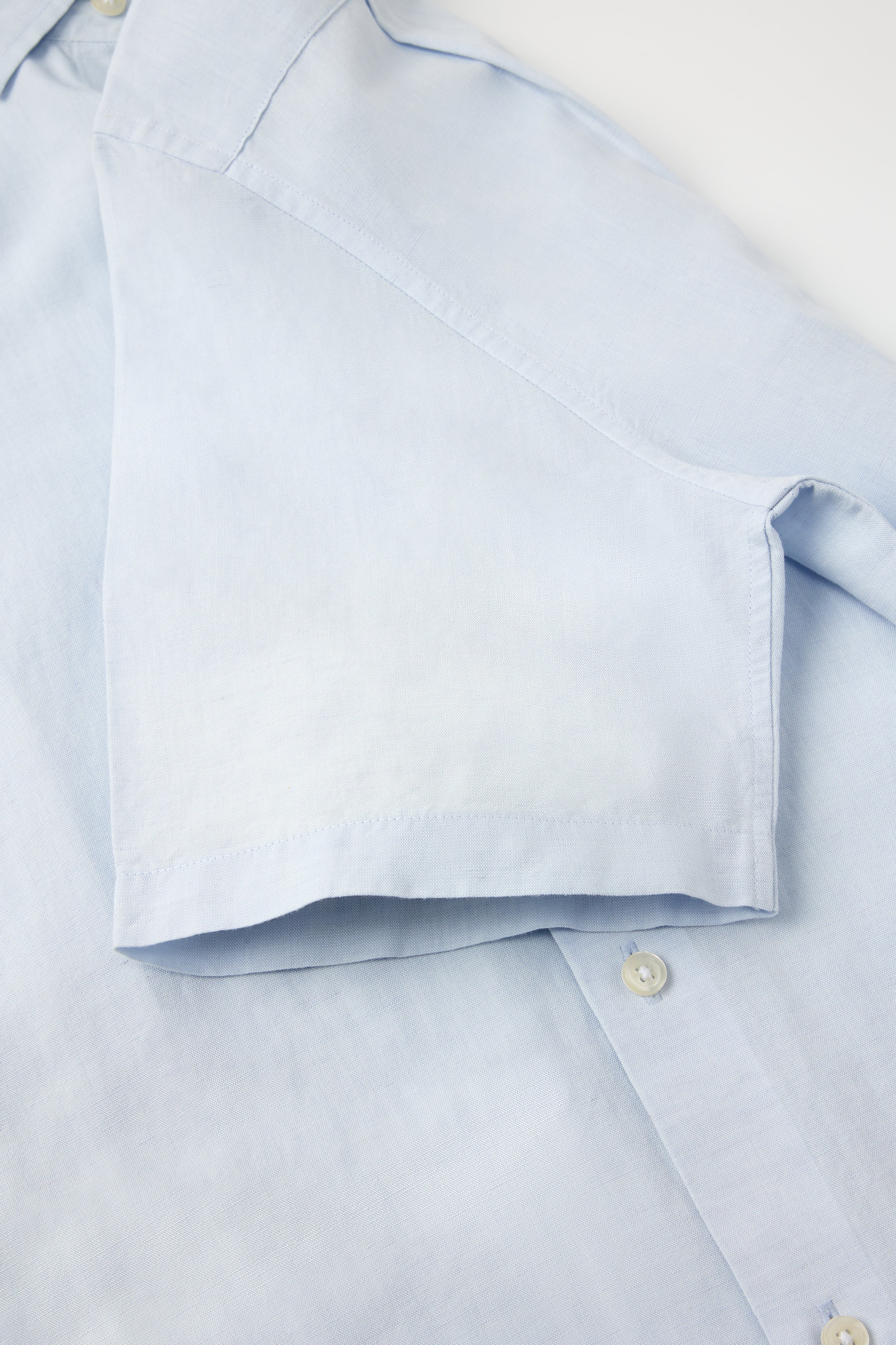 Sky Blue Short Sleeve Linen Shirt