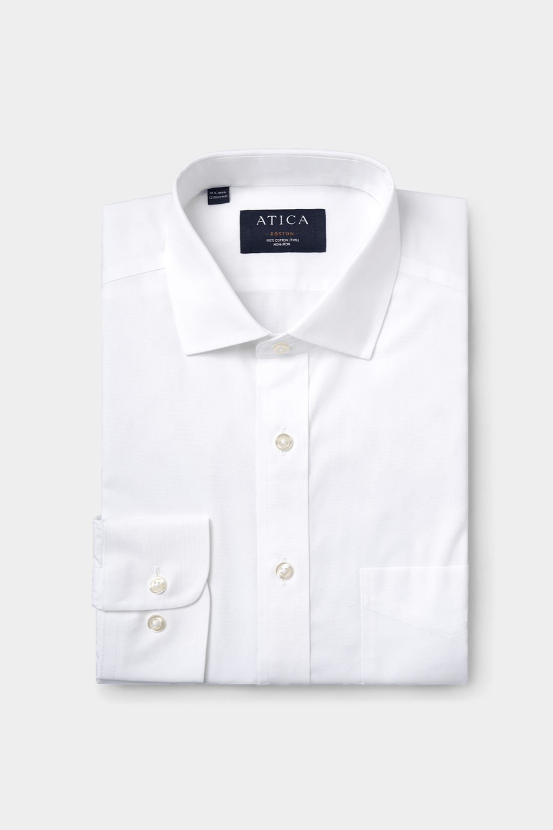Boston Pinpoint White Dress Shirt – Non-Iron, Wrinkle-Resistant, Breathable Fabric, English Spread Collar