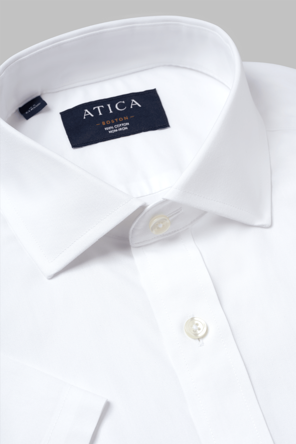 Boston White Short Sleeve Shirt – Non-Iron, Wrinkle-Resistant, Breathable Cotton Fabric, Classic Fit