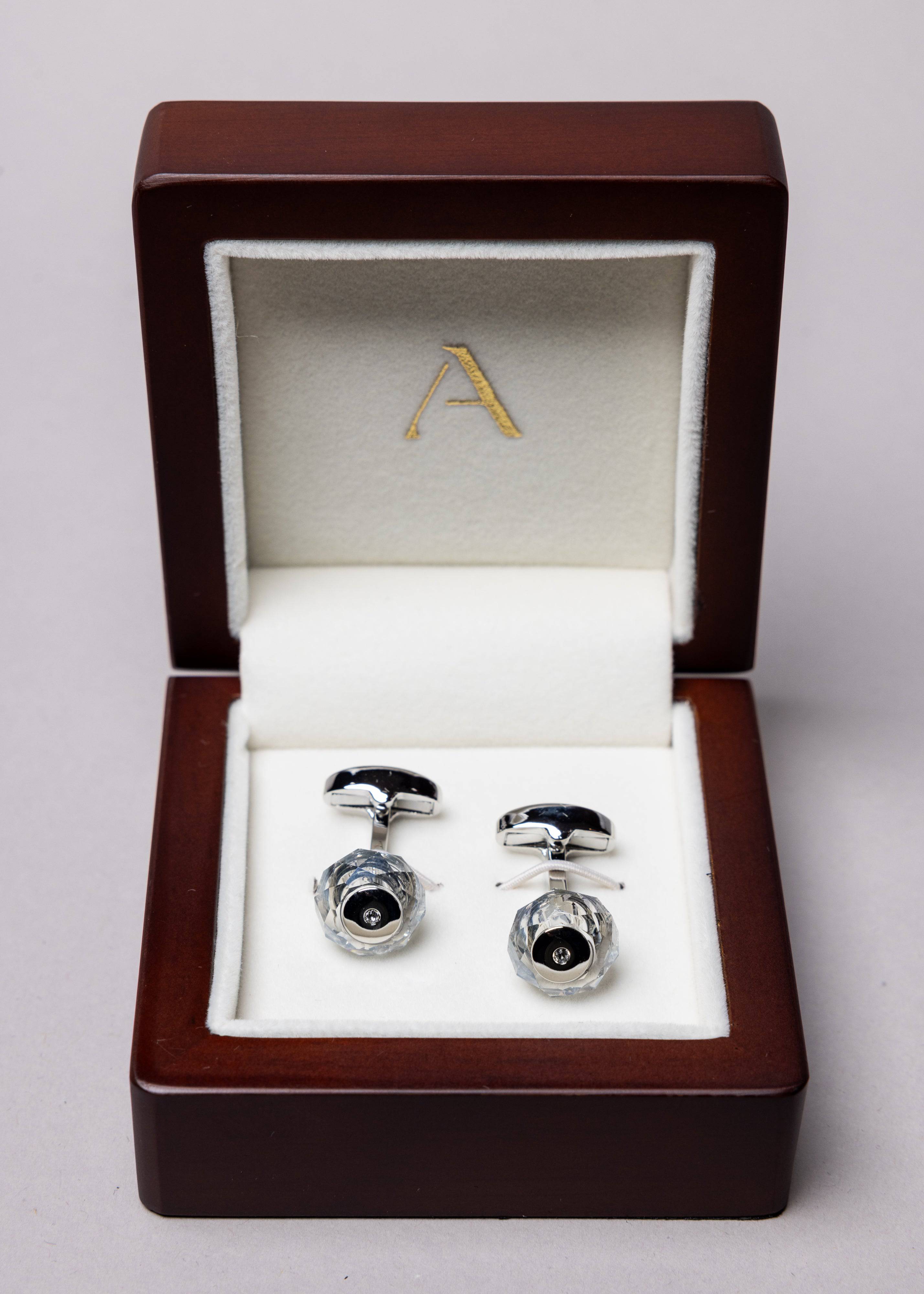 Crystal Knob Cufflinks - Atica Man