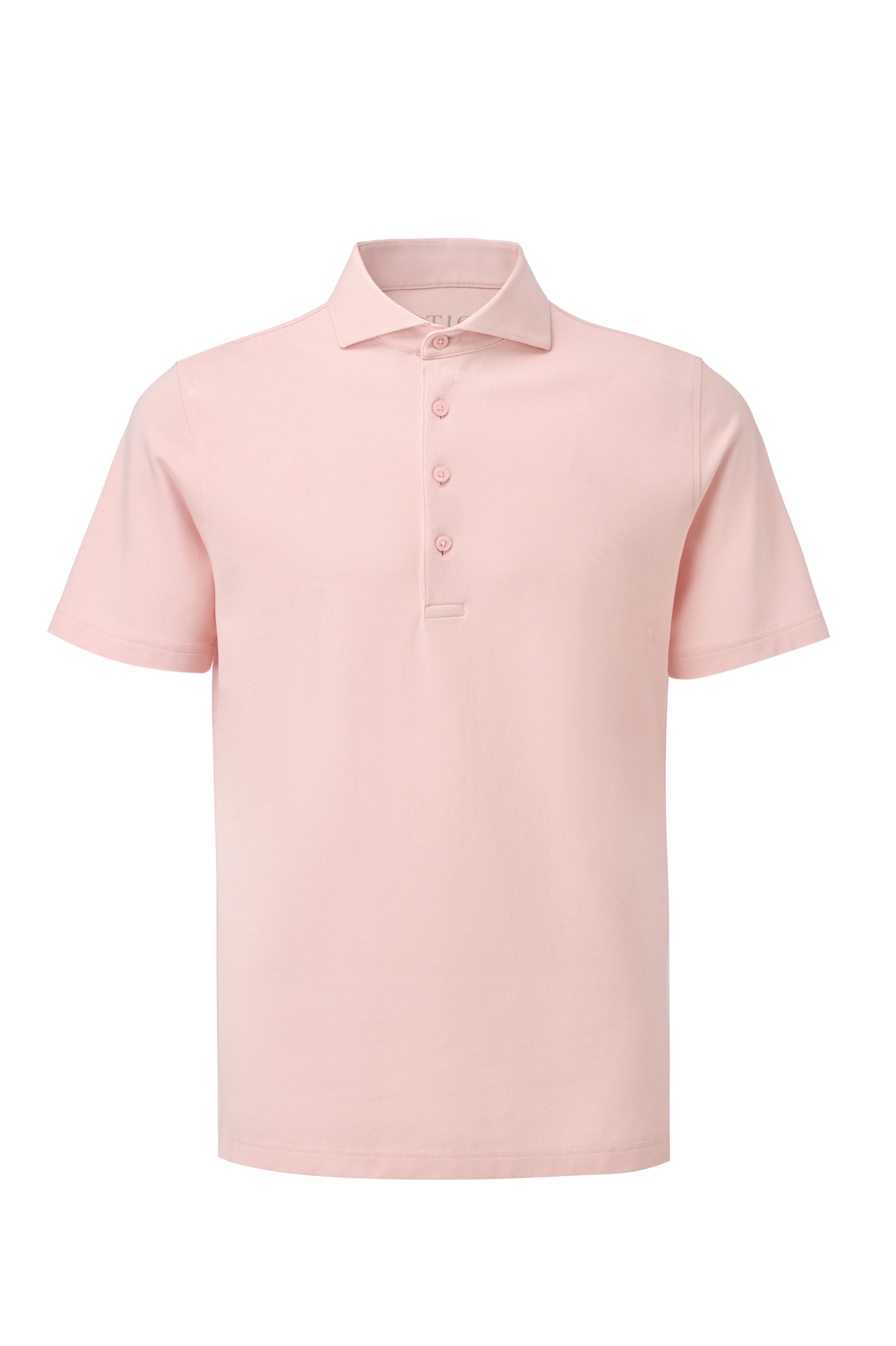 Peach Dress Collar Buttonless Polo - Atica Man