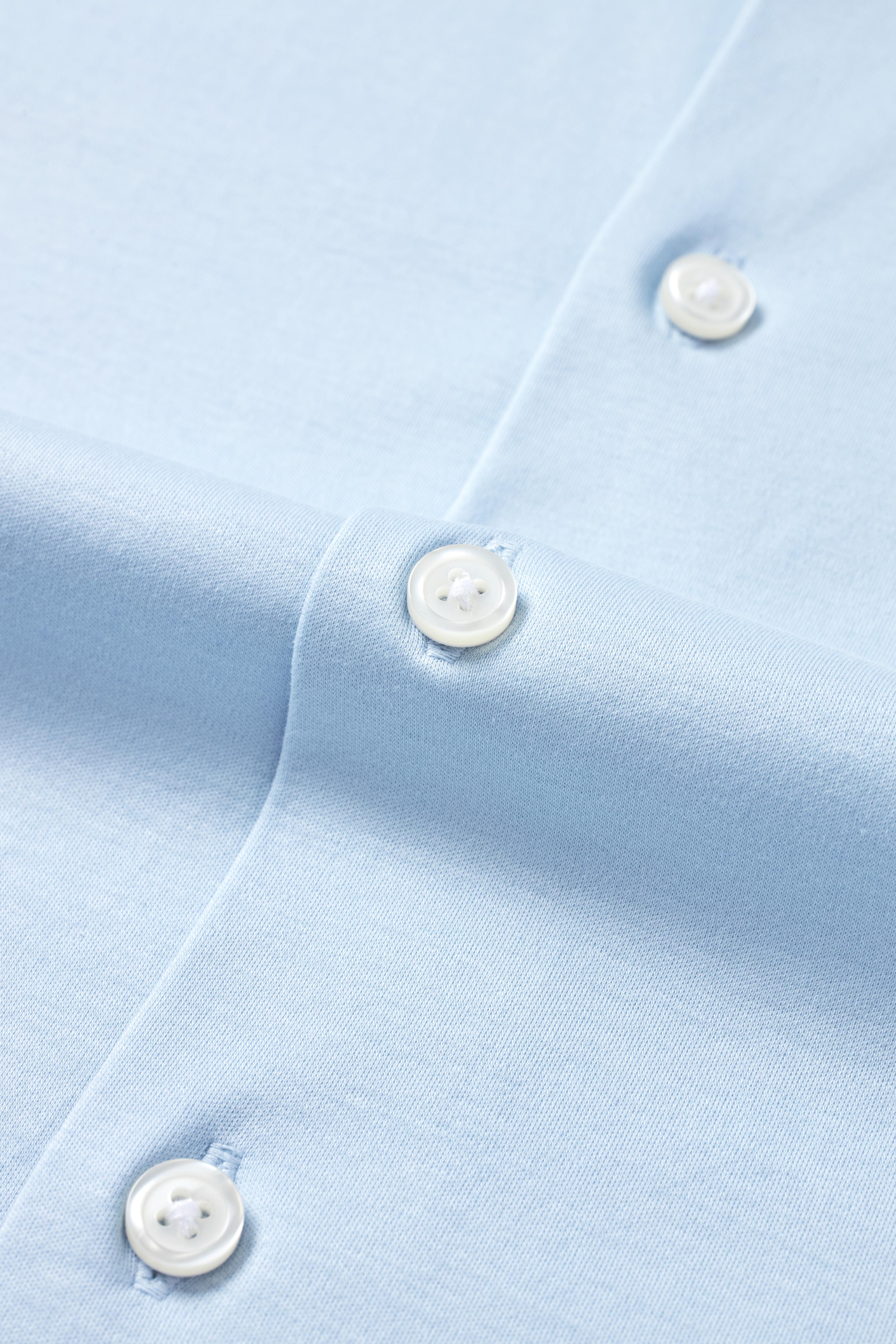 Short Sleeve Button Down Knit Shirt - Sky Blue - Atica Man