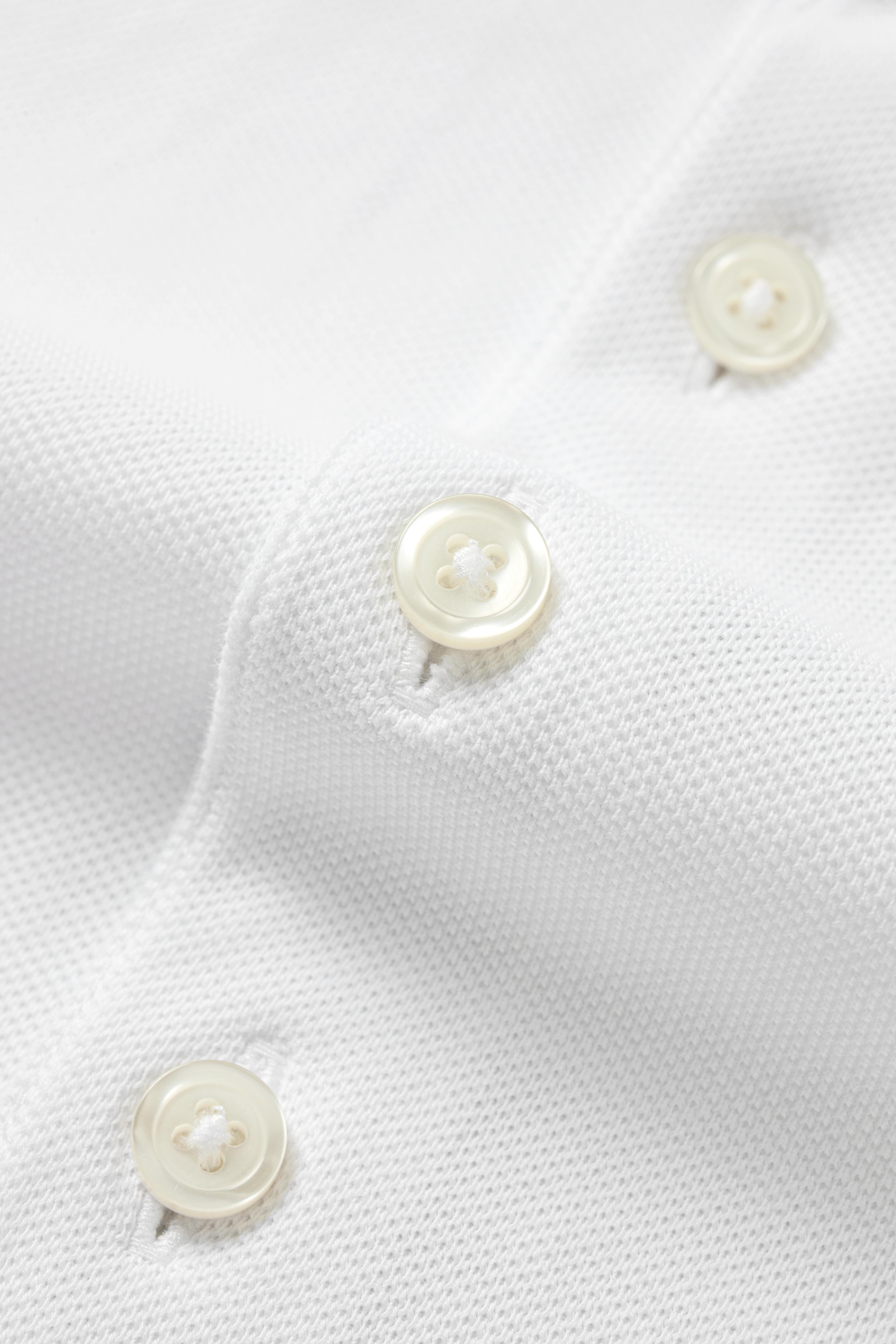 Renewed White Dress Collar Performance Short Sleeve Polo - Atica Man