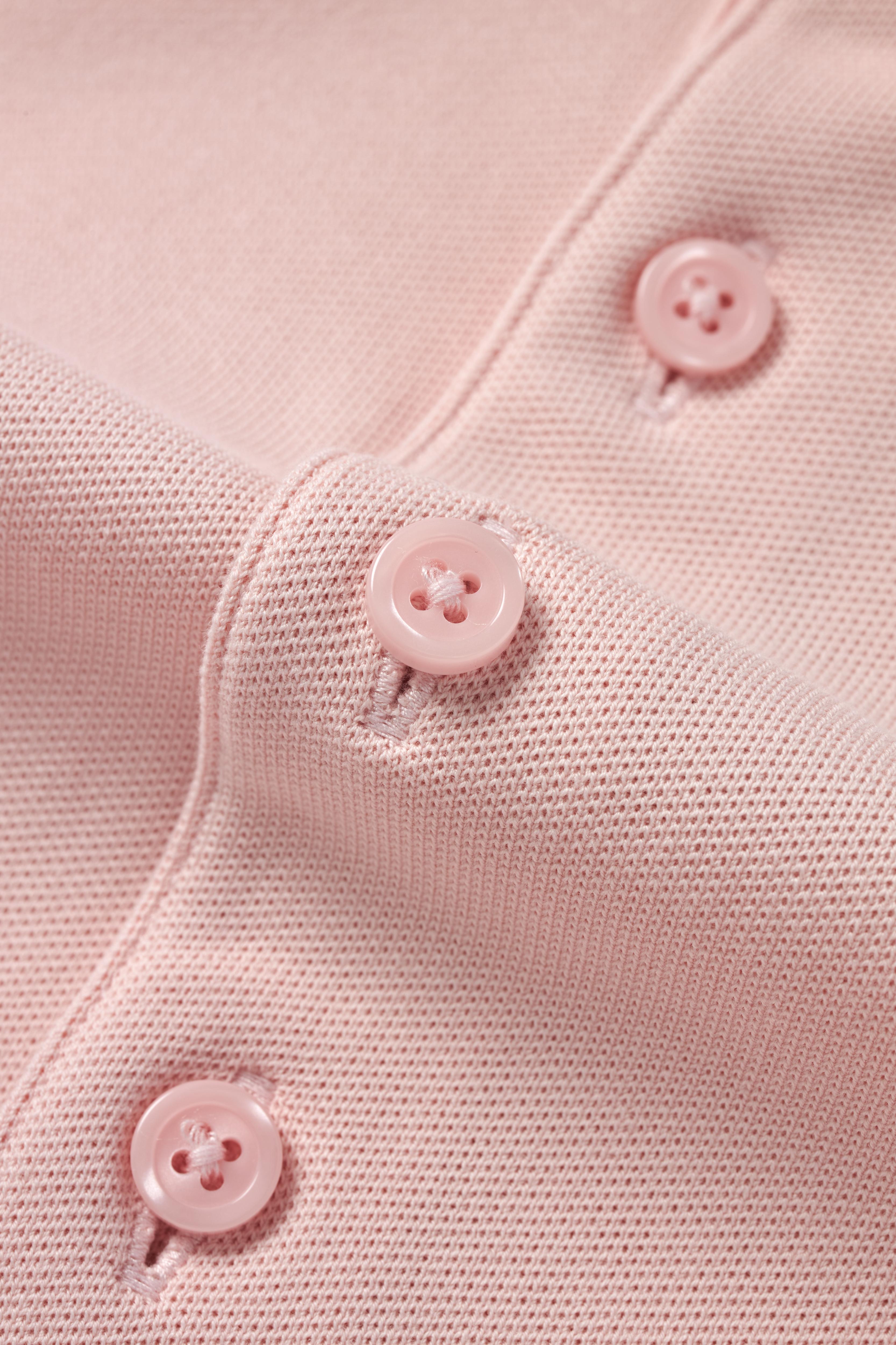 Peach Dress Collar Buttonless Polo - Atica Man