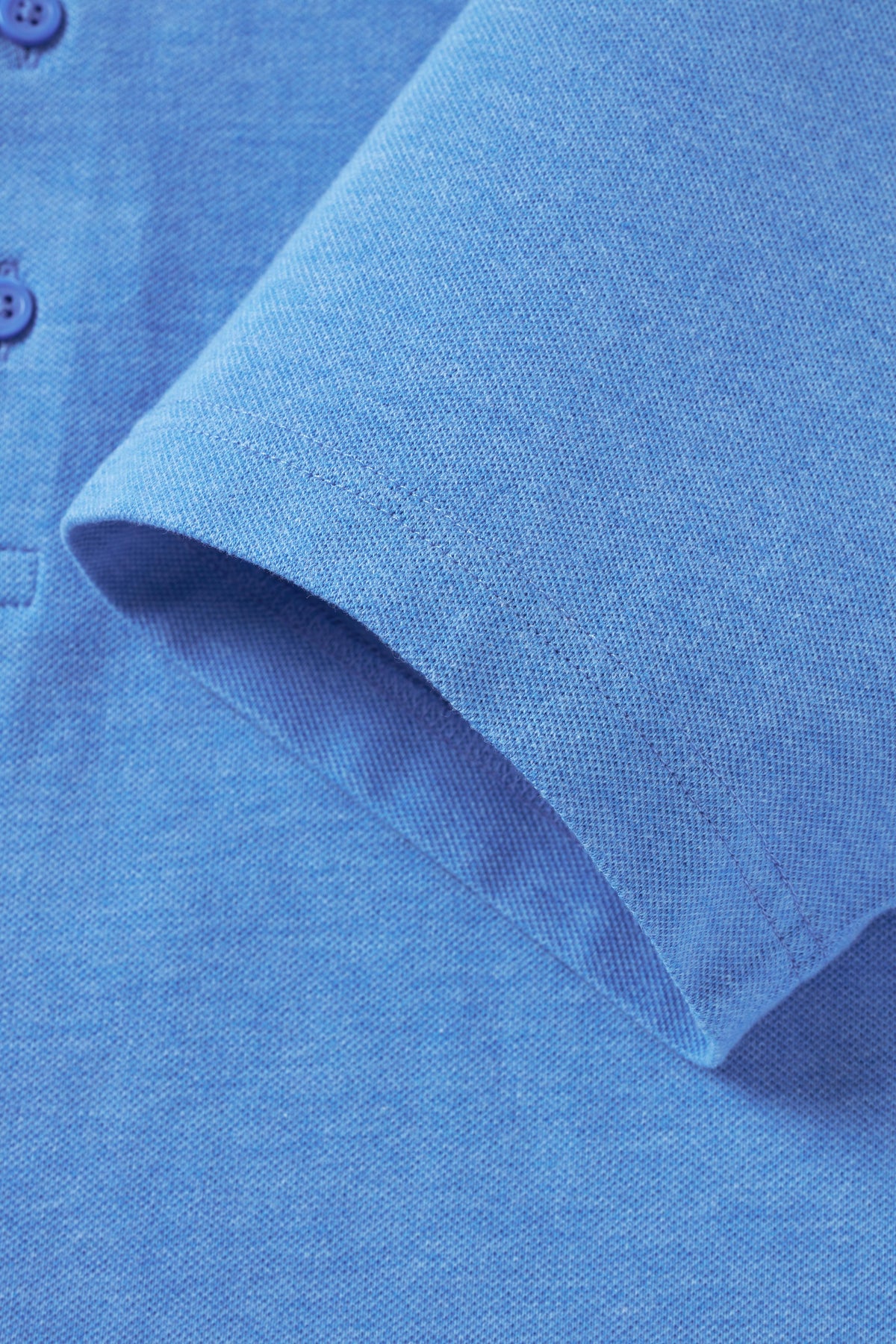 Heather Sky Blue Dress Collar Performance Polo - Atica Man