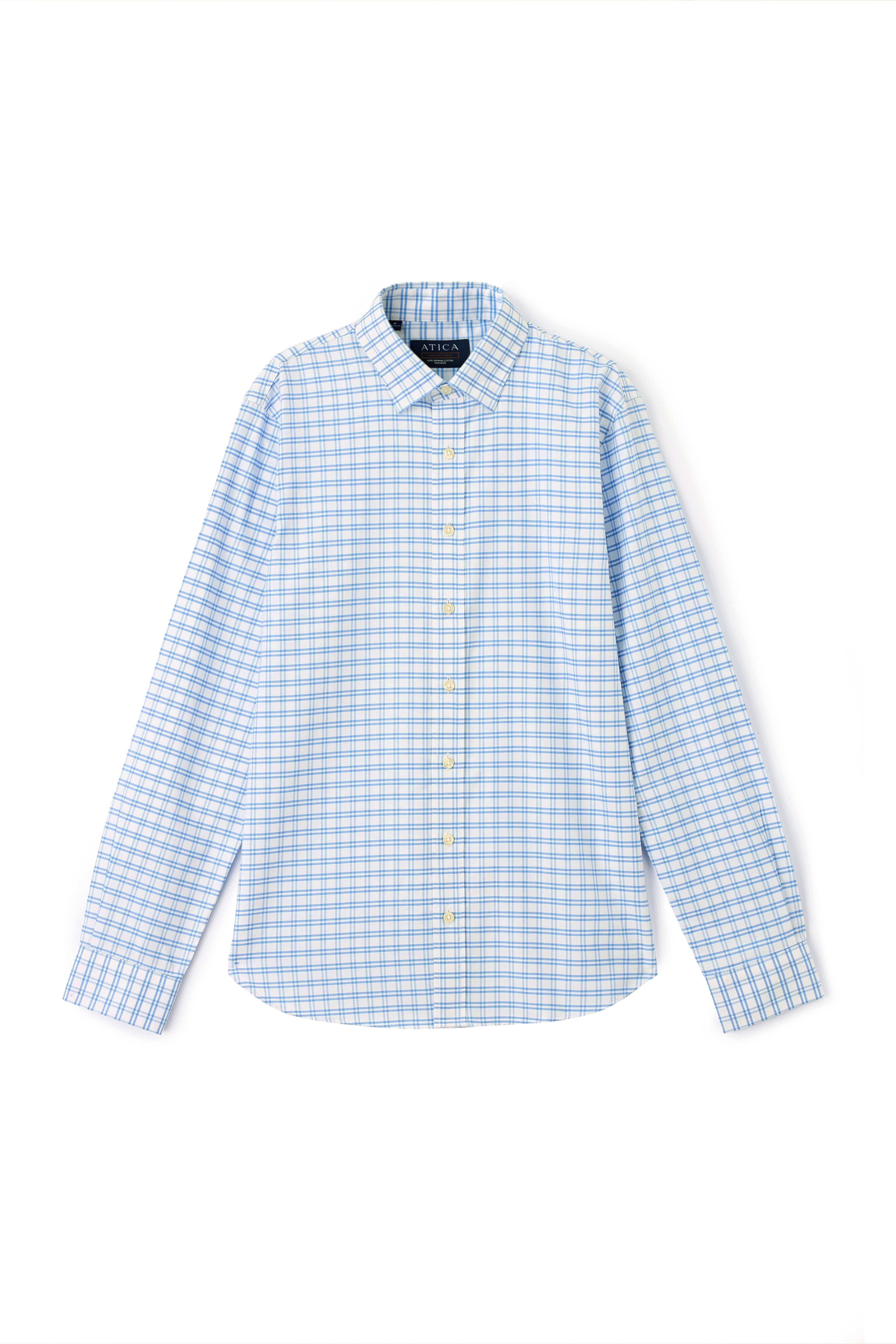 EVERYDAY Light Blue Grid Shirt - Atica Man