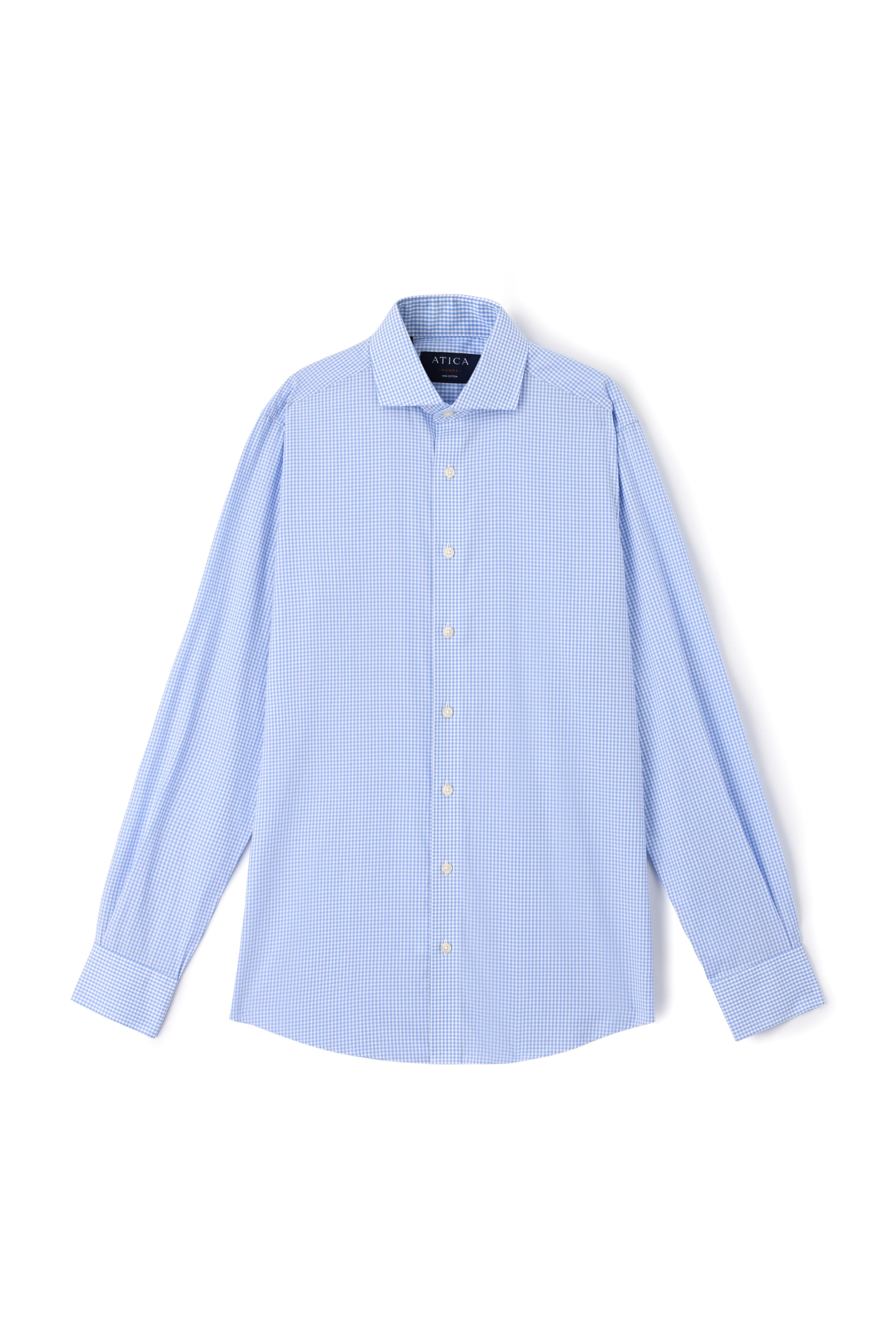 Riviera Light Blue Check Shirt - Atica Man