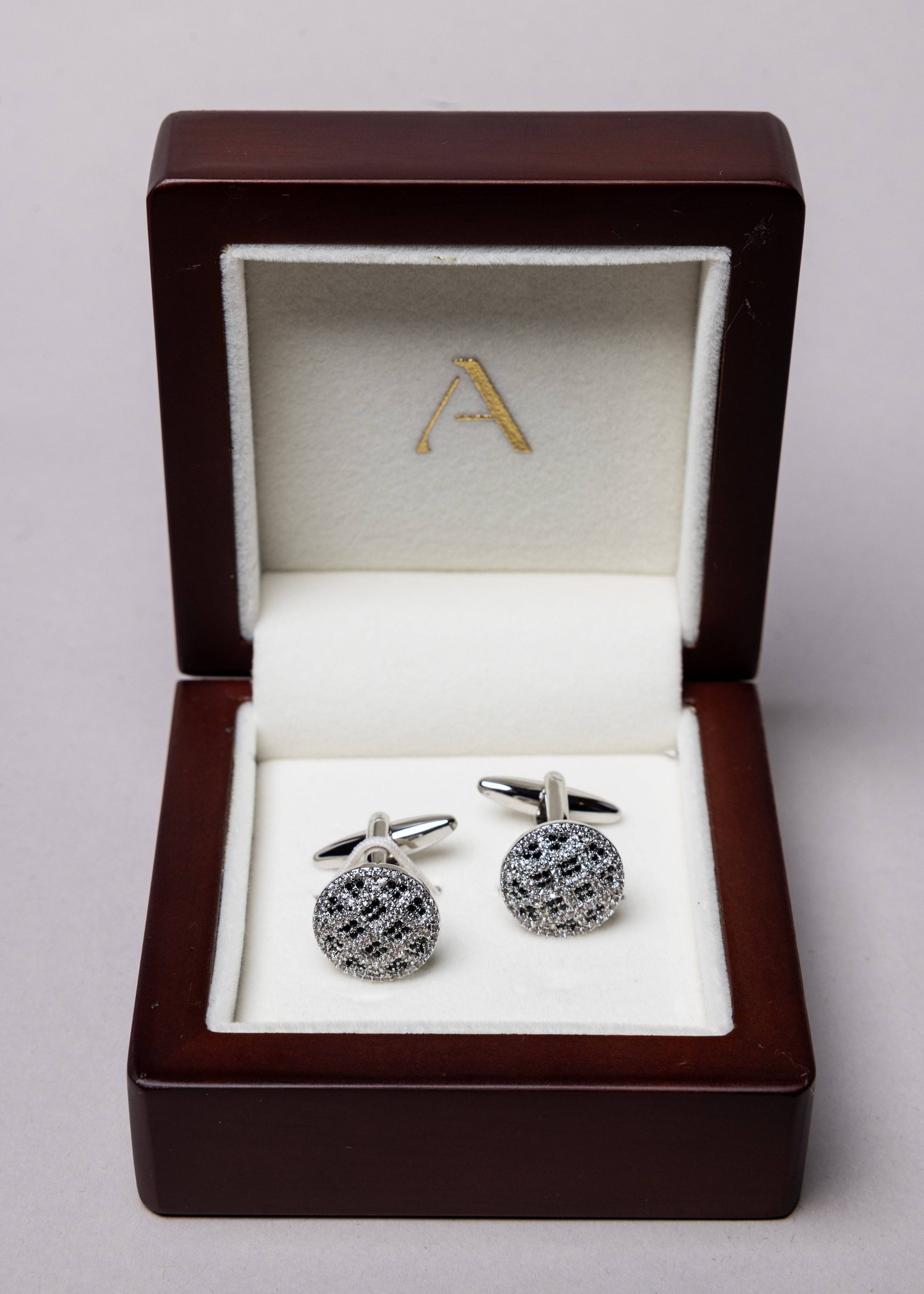 Grid Gleam Cufflinks - Atica Man