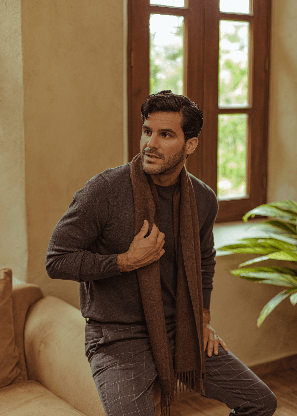 Solid Baby Alpaca Scarf - Atica Man