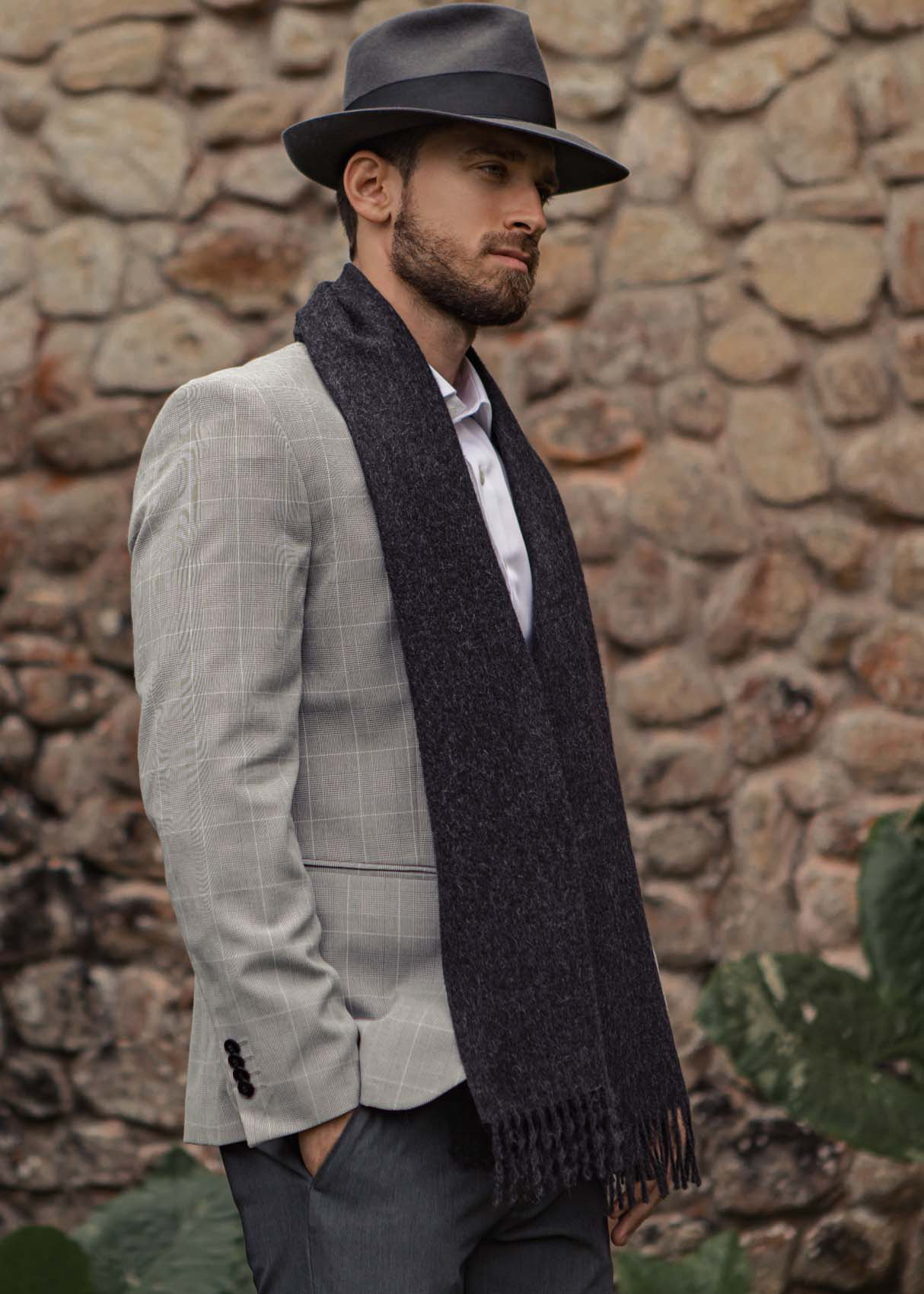 Solid Baby Alpaca Scarf - Atica Man