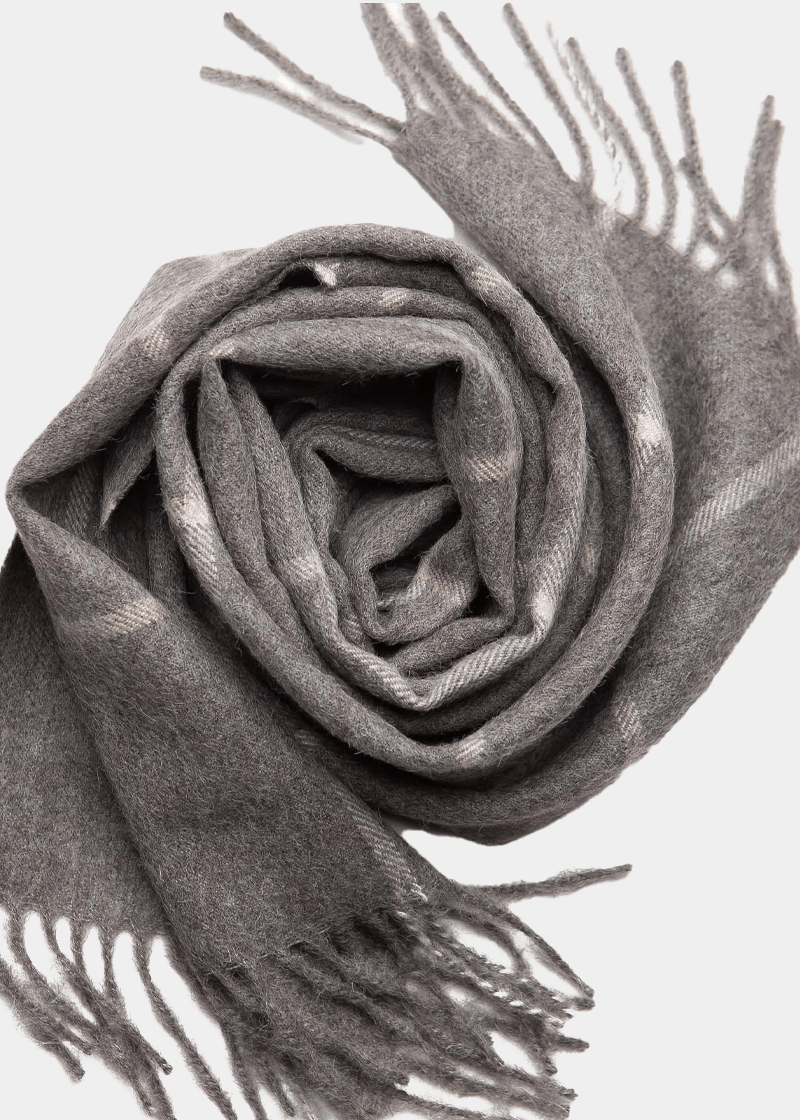 Checked Baby Alpaca Scarf - Atica Man