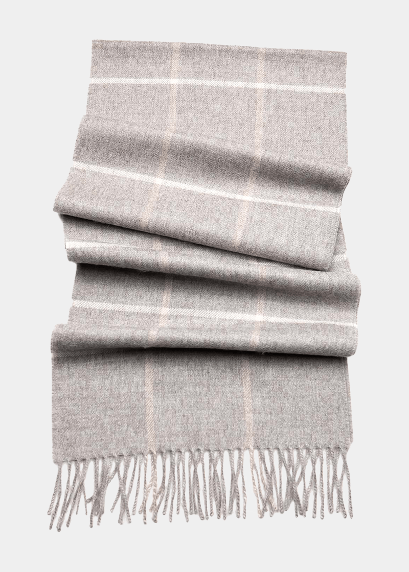 Checked Baby Alpaca Scarf - Atica Man