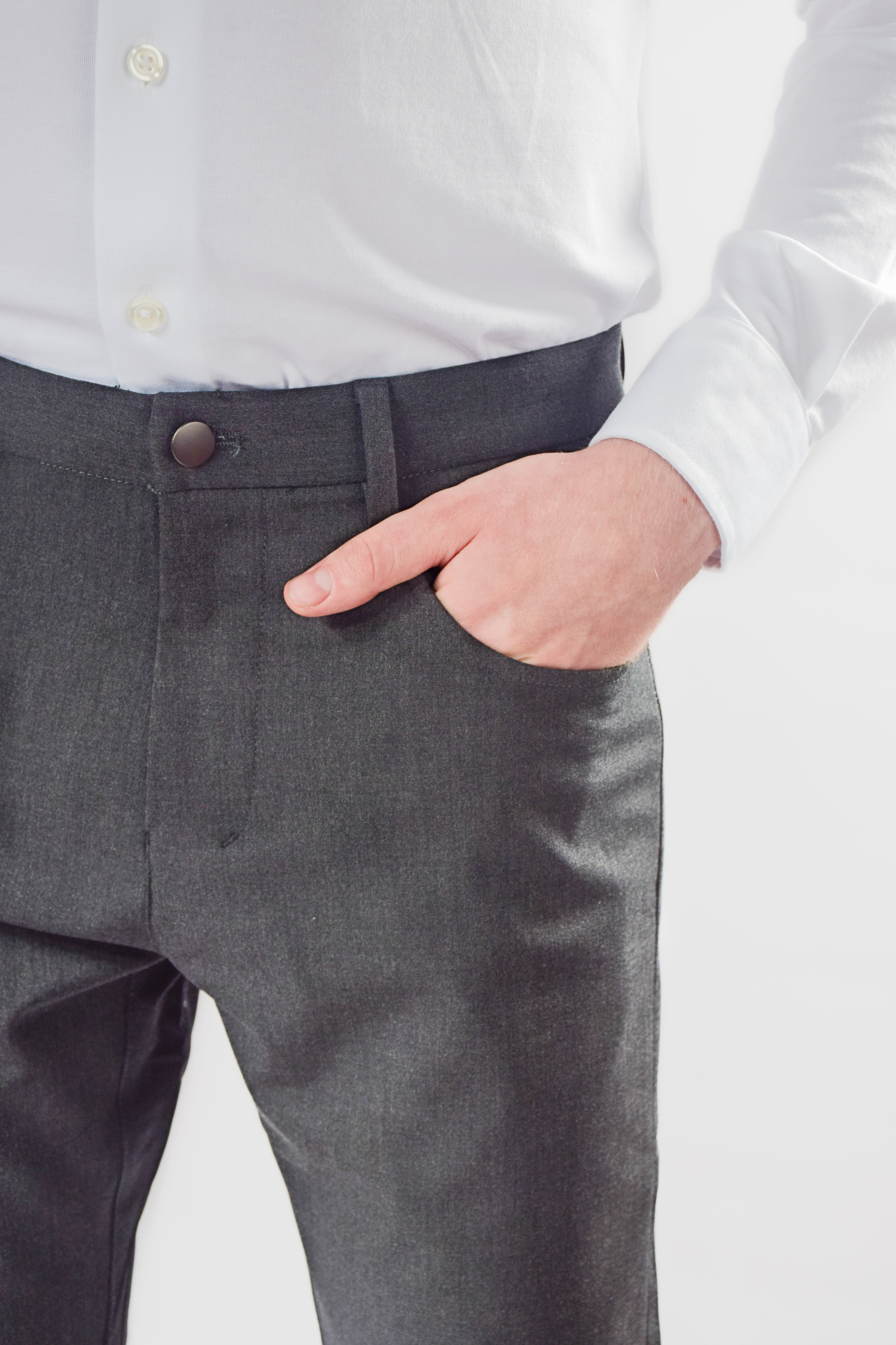 Charcoal Essential Stretch Pants - Atica Man