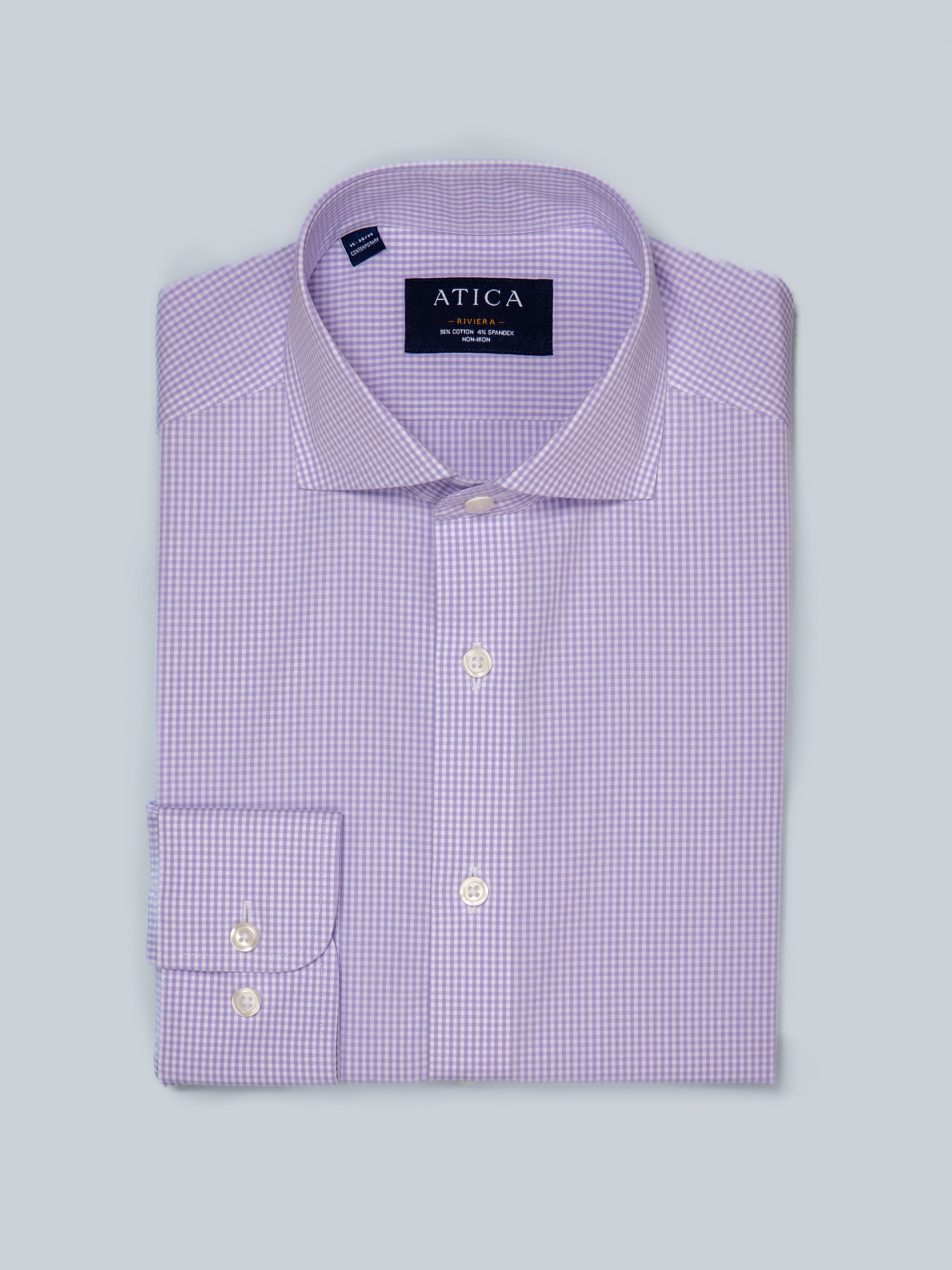 Riviera Lavender Gingham Shirt - Atica Man