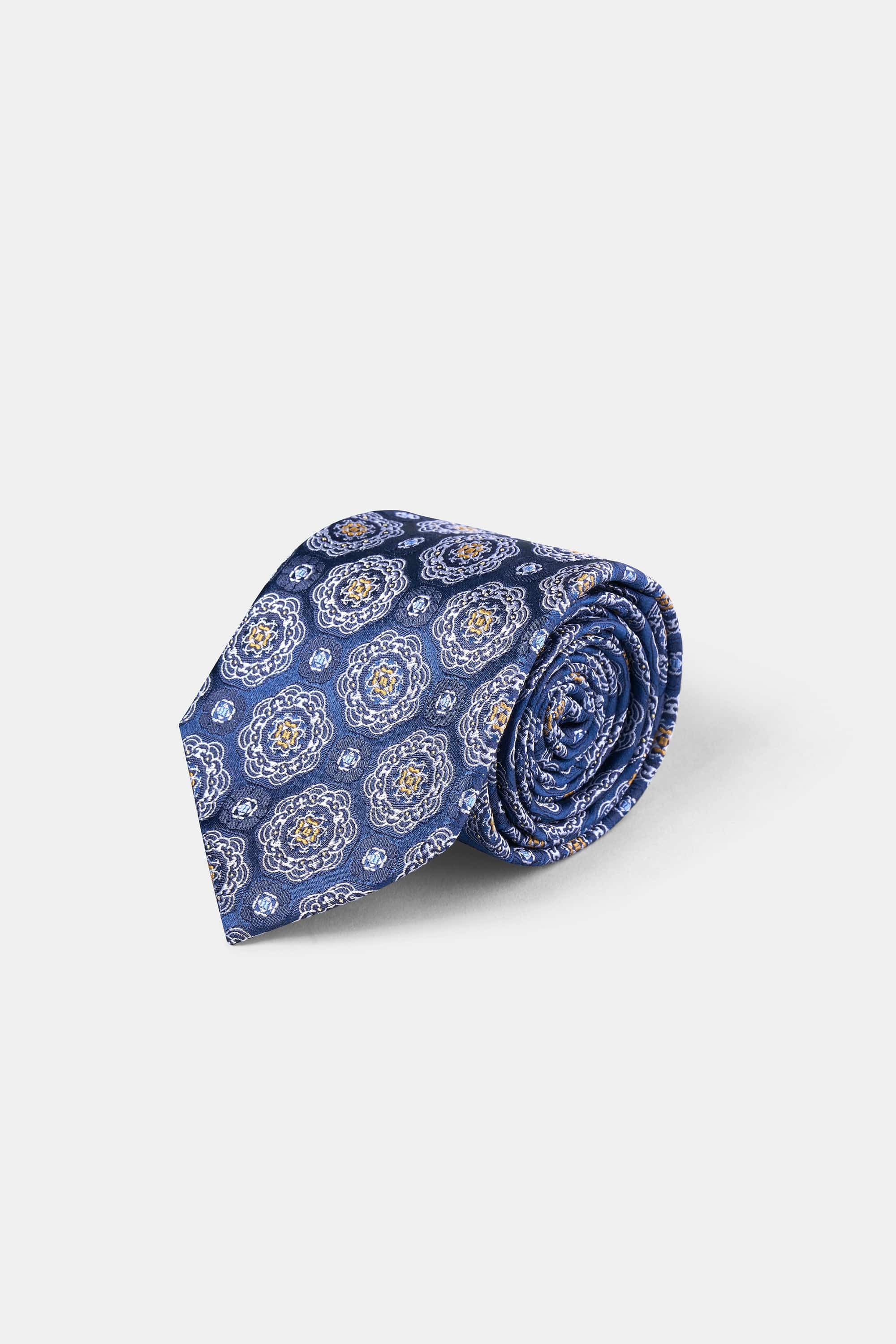 Woven Tie | 100% Silk | Medallion Pattern.