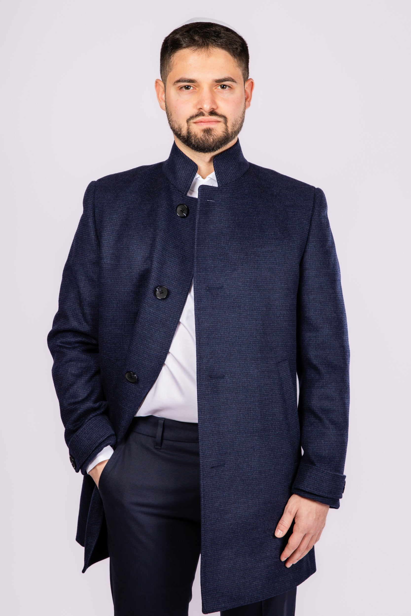 Standing Collar Wool Carcoat - Atica Man