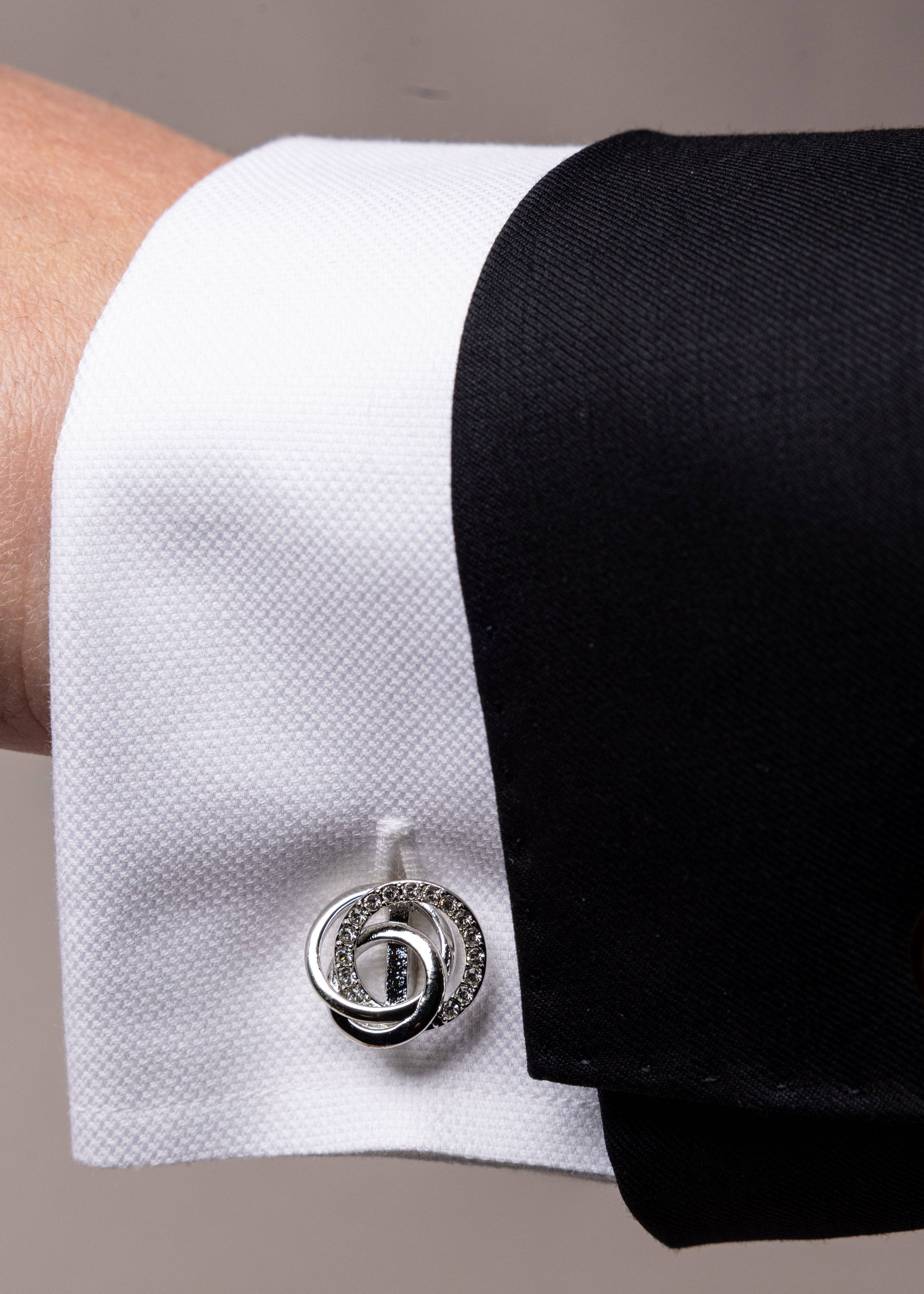Swarovski Interspiral Diamond Stud Cufflinks - Atica Man