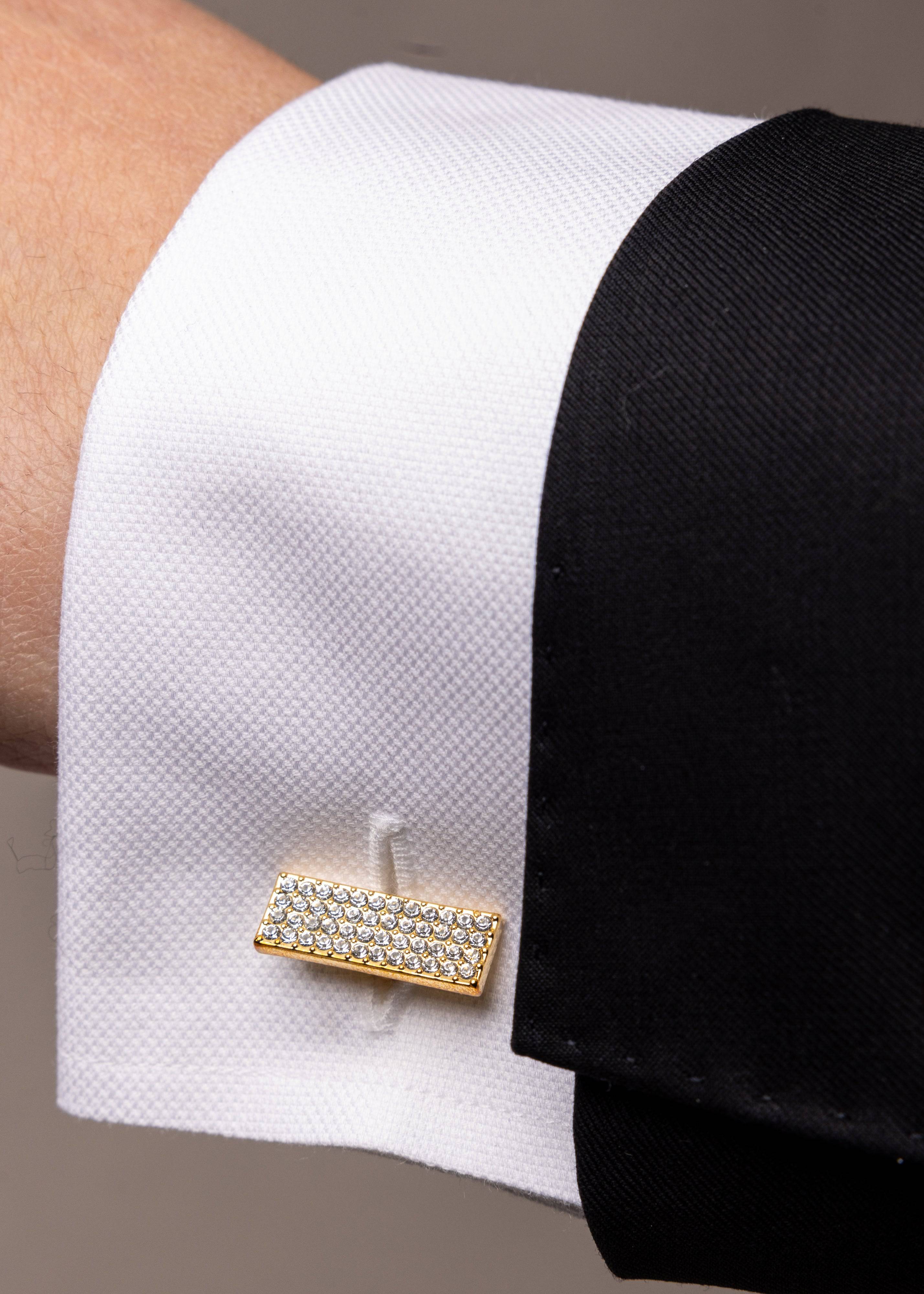 Swarovski Crystal Bar Cufflinks - Atica Man