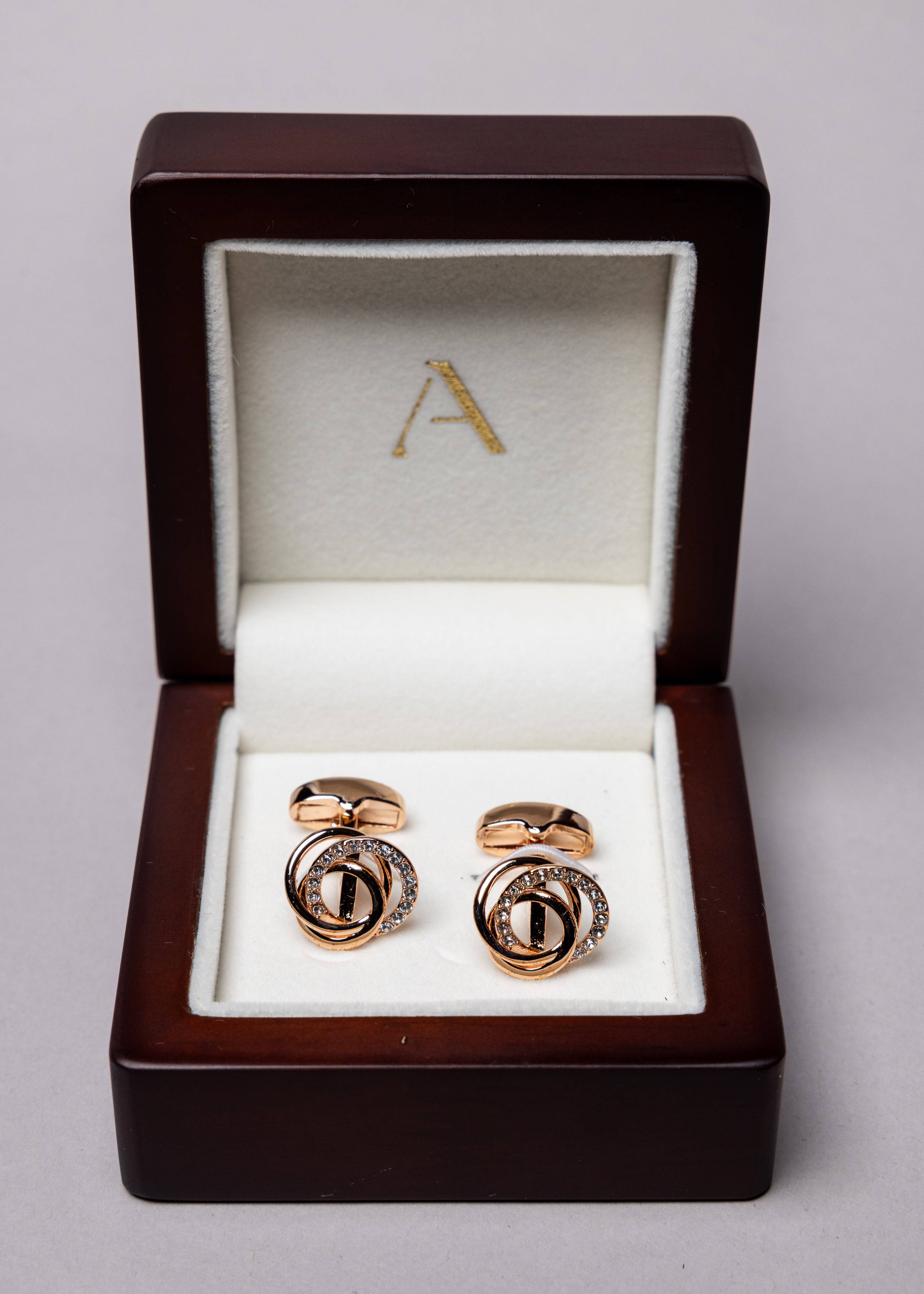 Swarovski Interspiral Diamond Stud Cufflinks - Atica Man