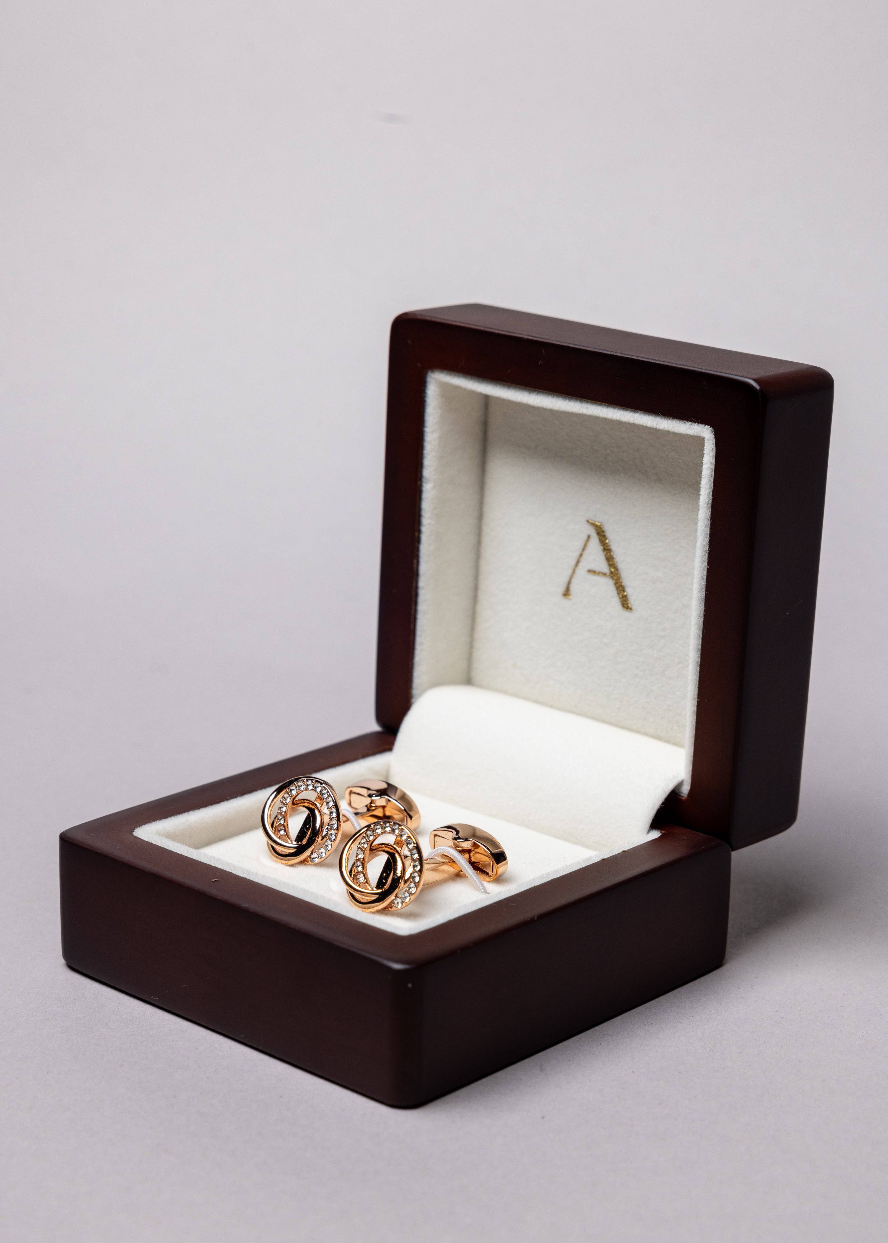 Swarovski Interspiral Diamond Stud Cufflinks - Atica Man