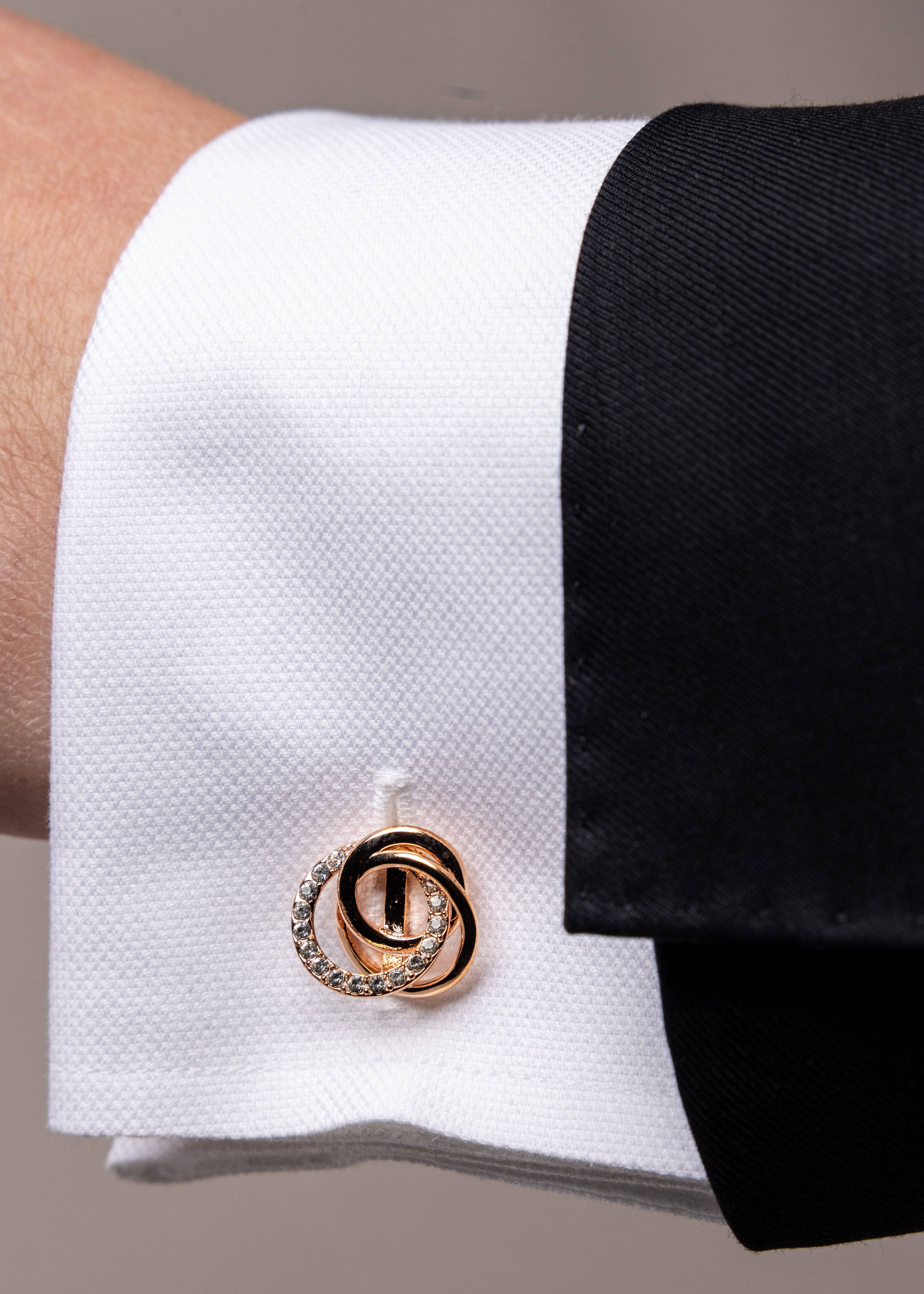 Swarovski Interspiral Diamond Stud Cufflinks - Atica Man