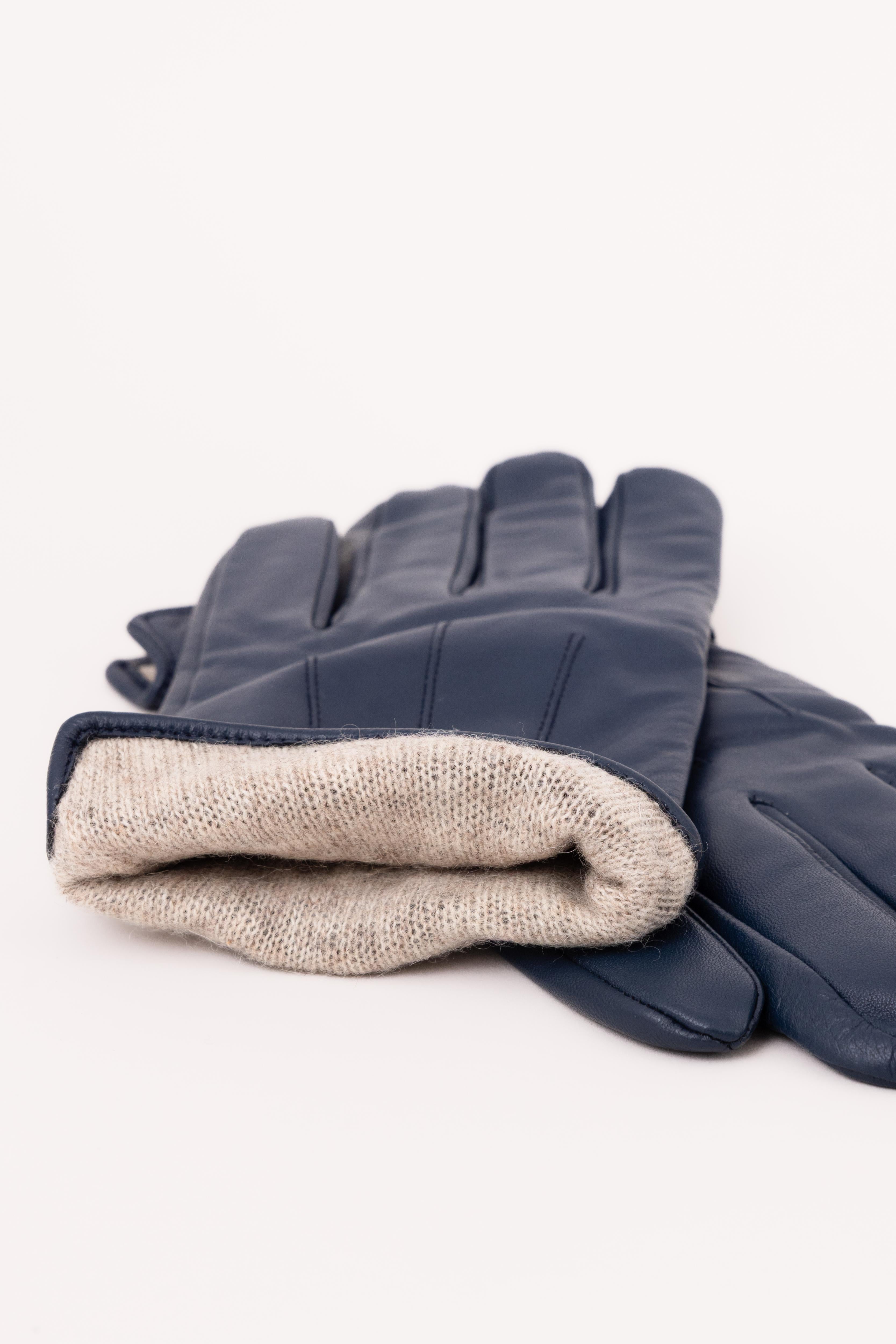 Men’s Nappa Leather Wool Lined Touchscreen Gloves with Wrist Buckle - Atica Man