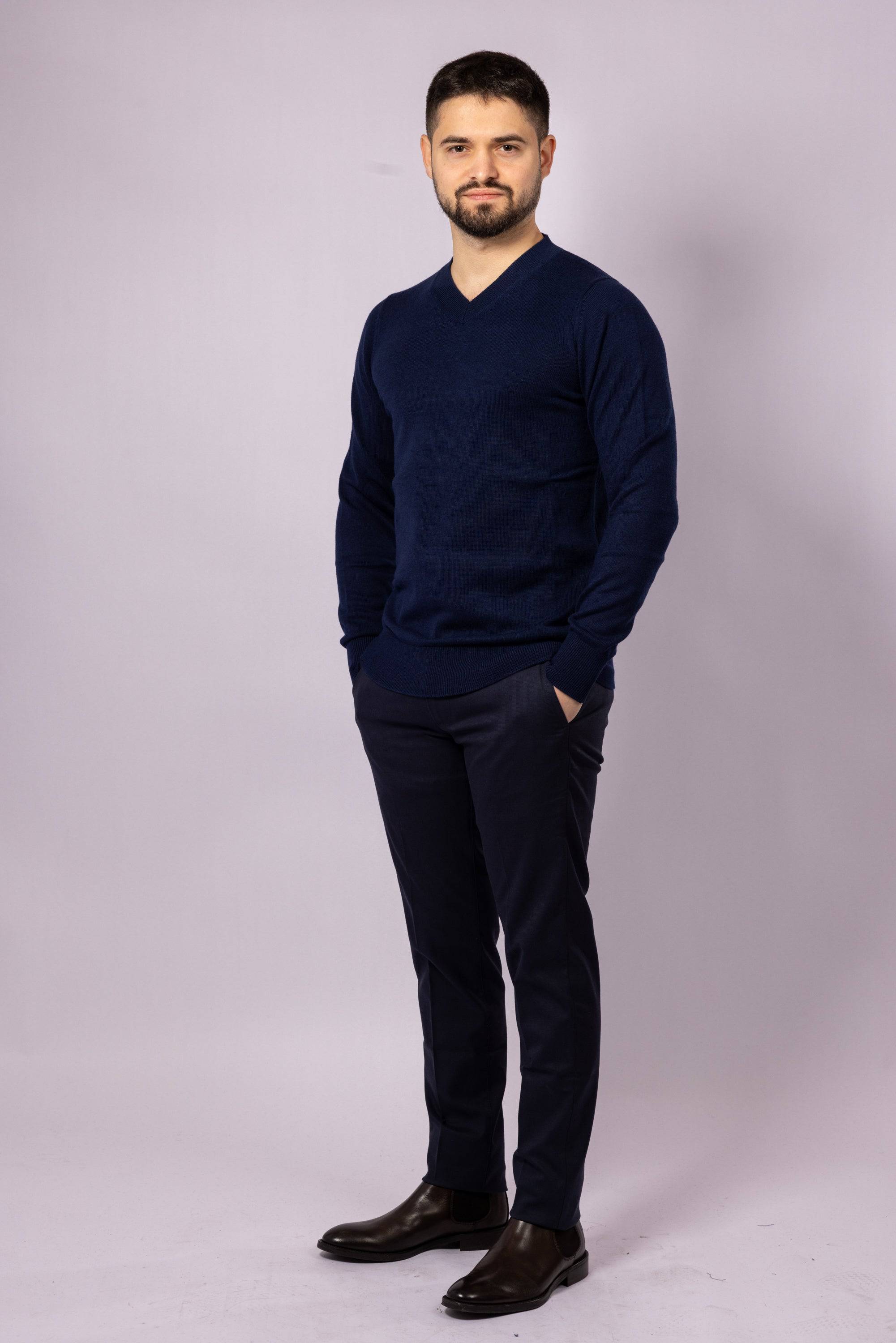 V Neck Pullover Sweater - Atica Man