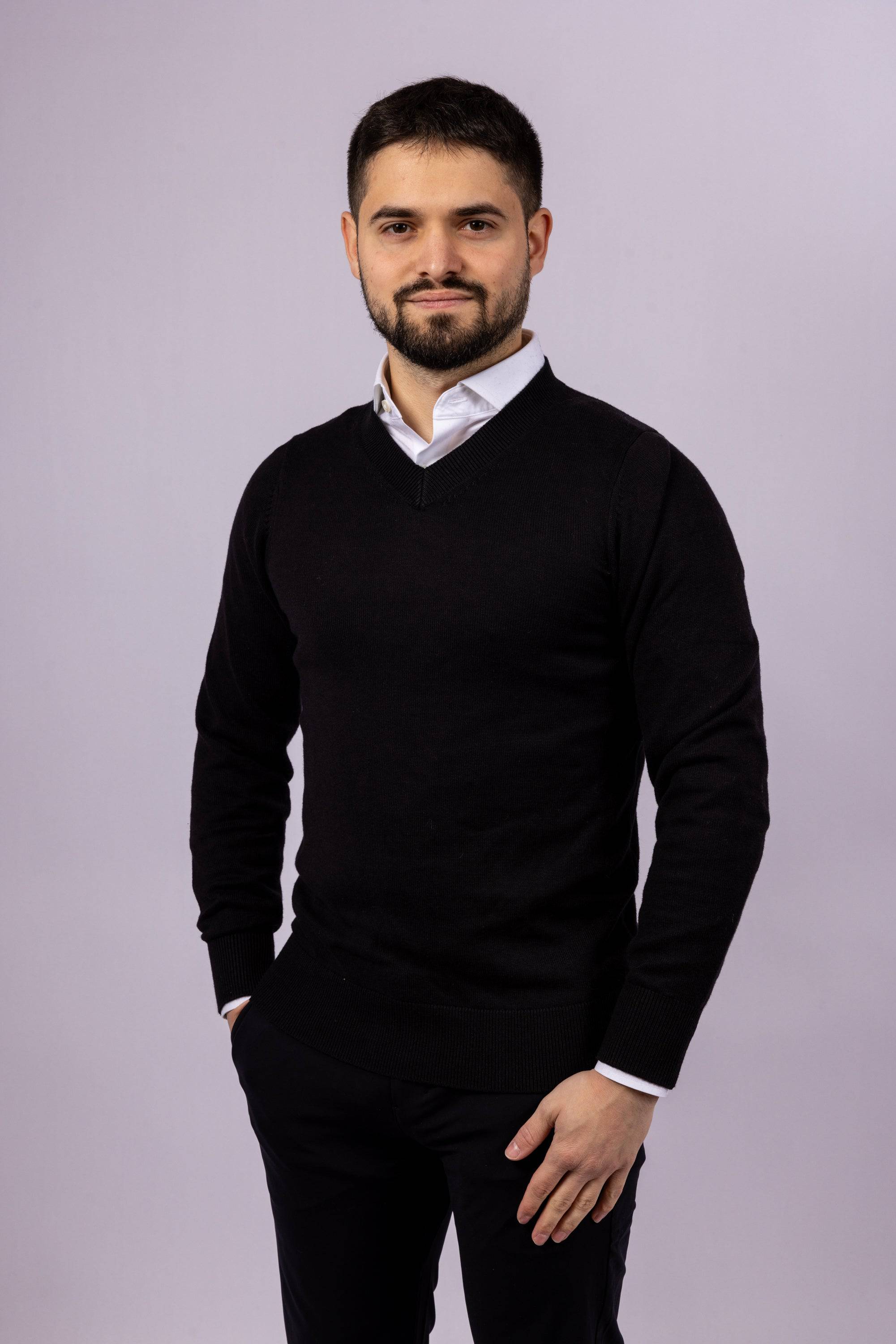 V Neck Pullover Sweater - Atica Man