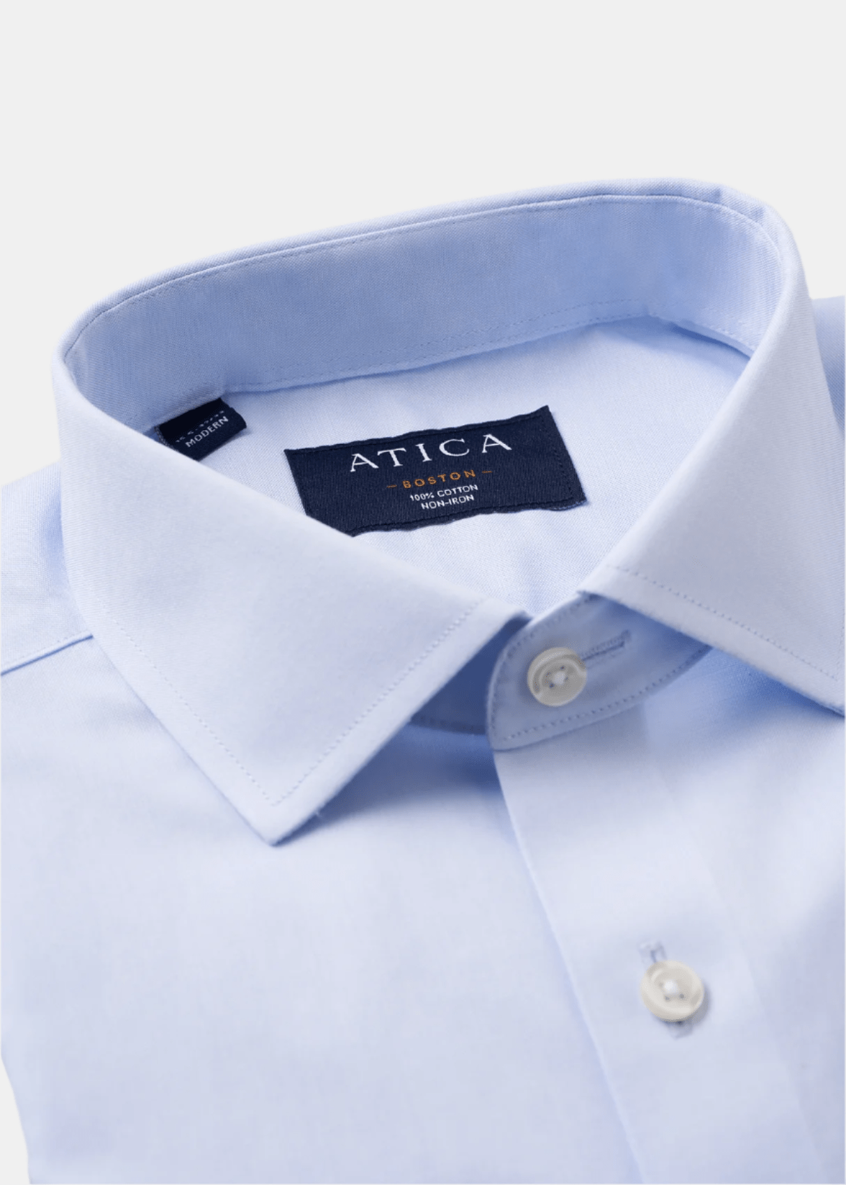 Boston Light Blue Pinpoint Dress Shirt – Non-Iron, Wrinkle-Resistant, Breathable Cotton, Classic Fit